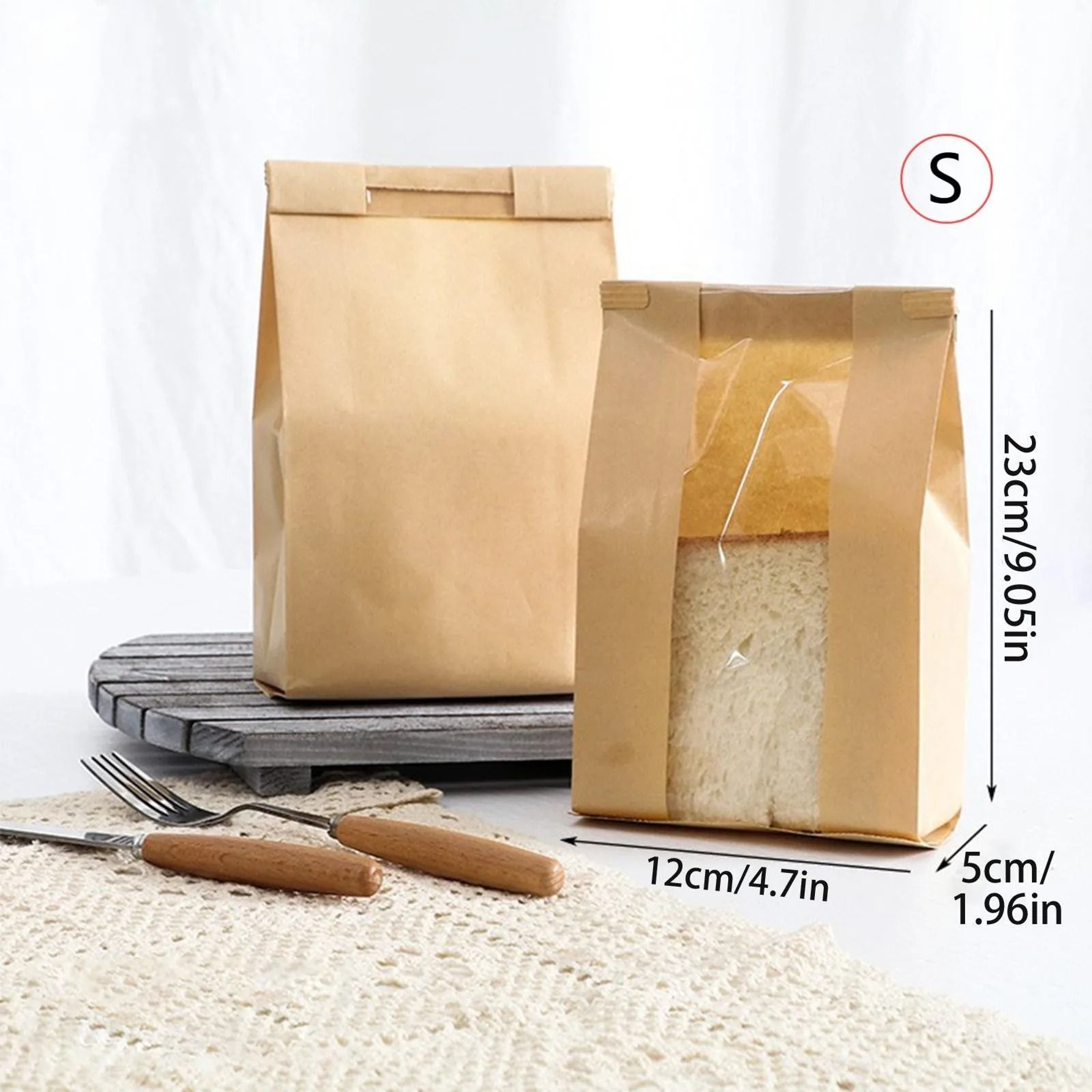 Paper Bread Bags With Window For Bakery Fresh Storage 1
