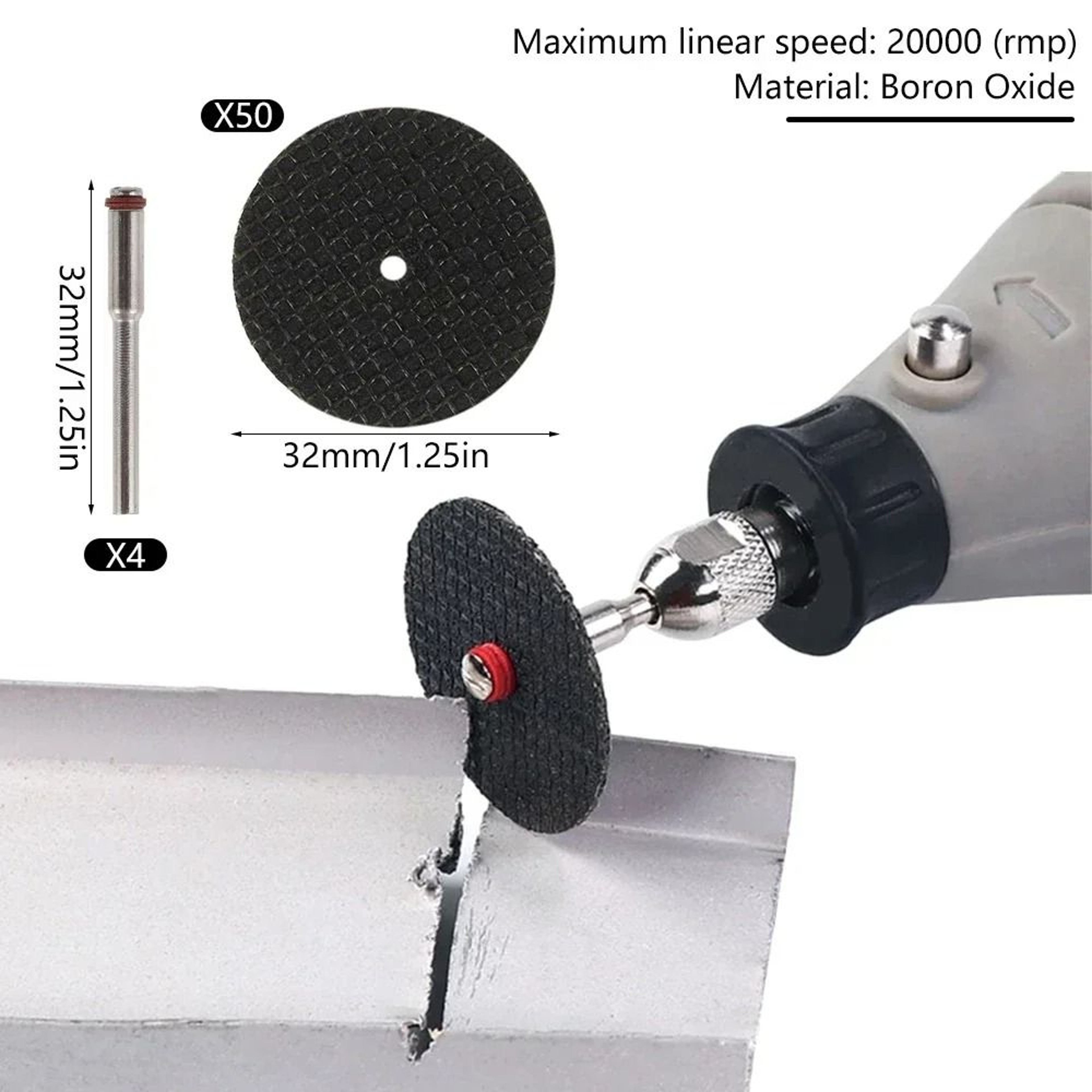 54 Piece Rotary Tool Cutting Disc Set With Mandrels 2