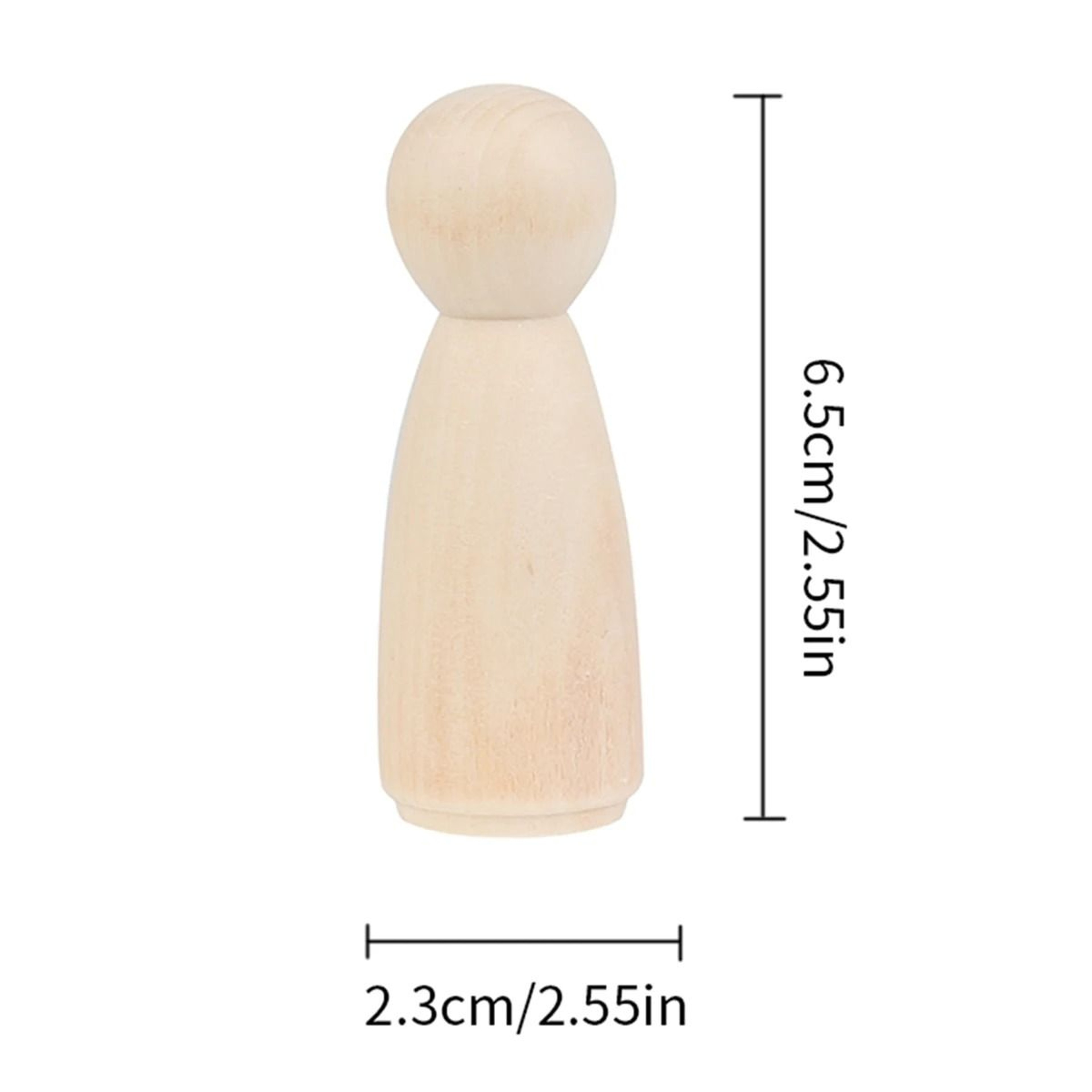 20 Pack Unfinished Wooden Peg Dolls For DIY Crafts 1