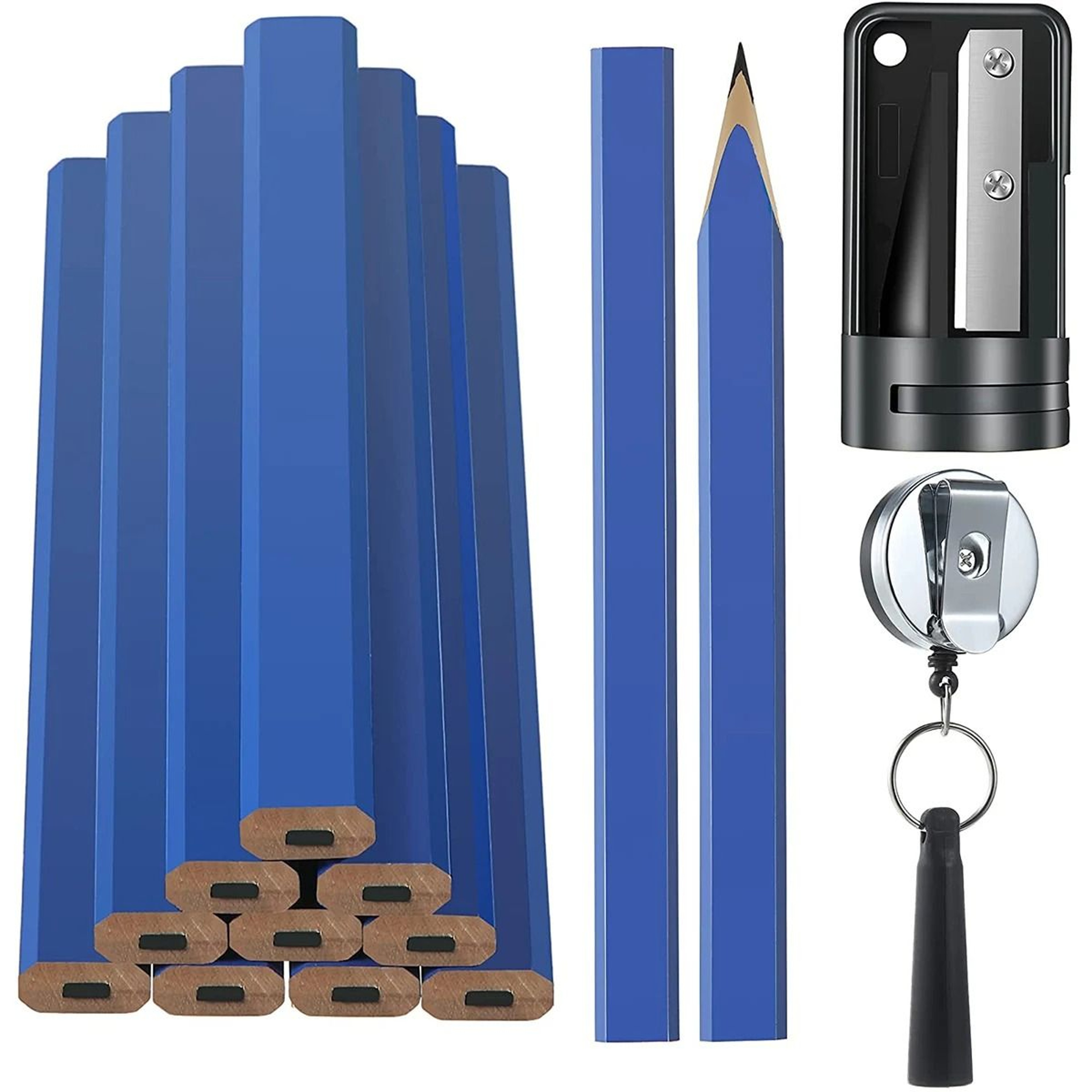 Carpenter Pencil Set With Sharpener For Woodworking Marking 5