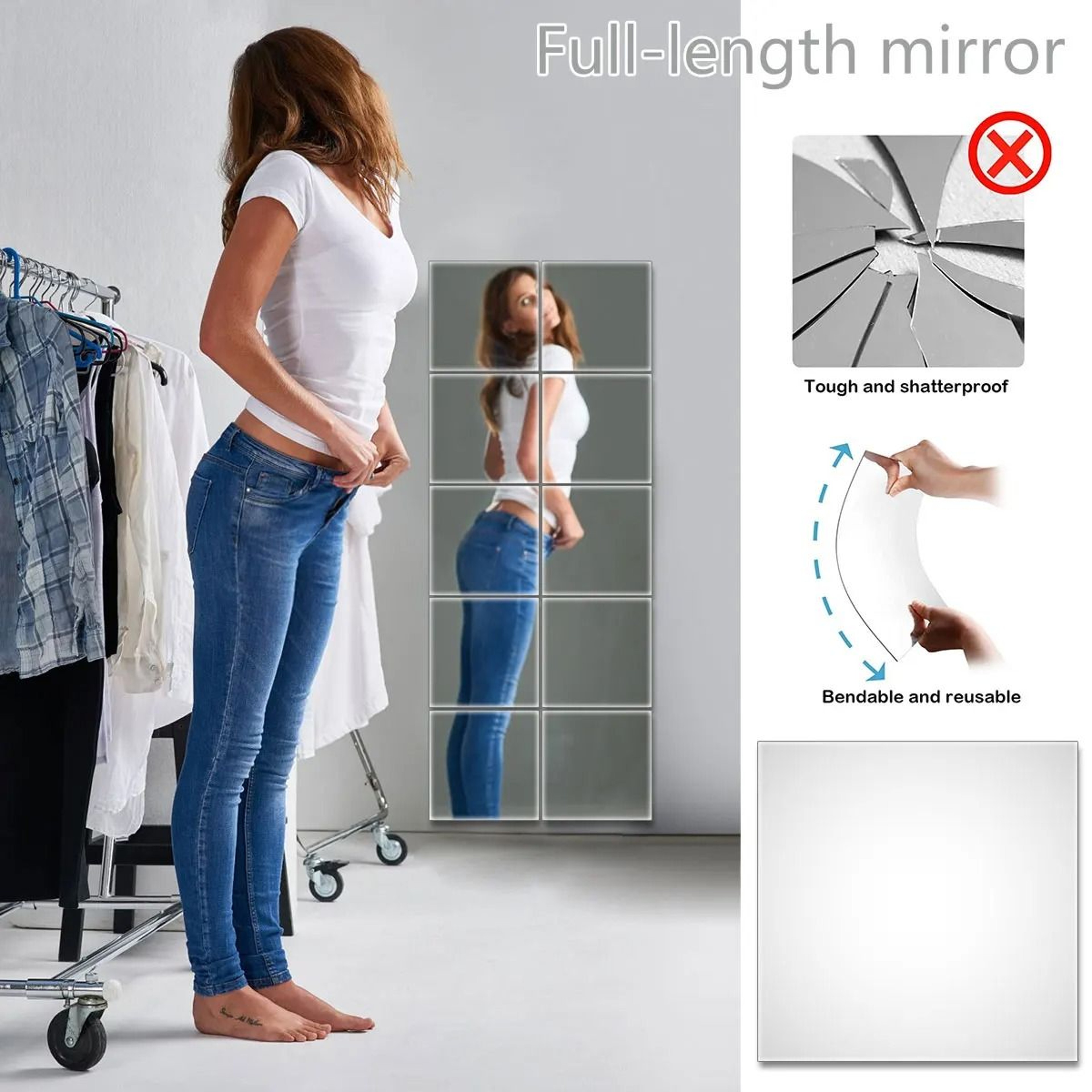 Self Adhesive Mirror Sheets For DIY Wall Decor 7