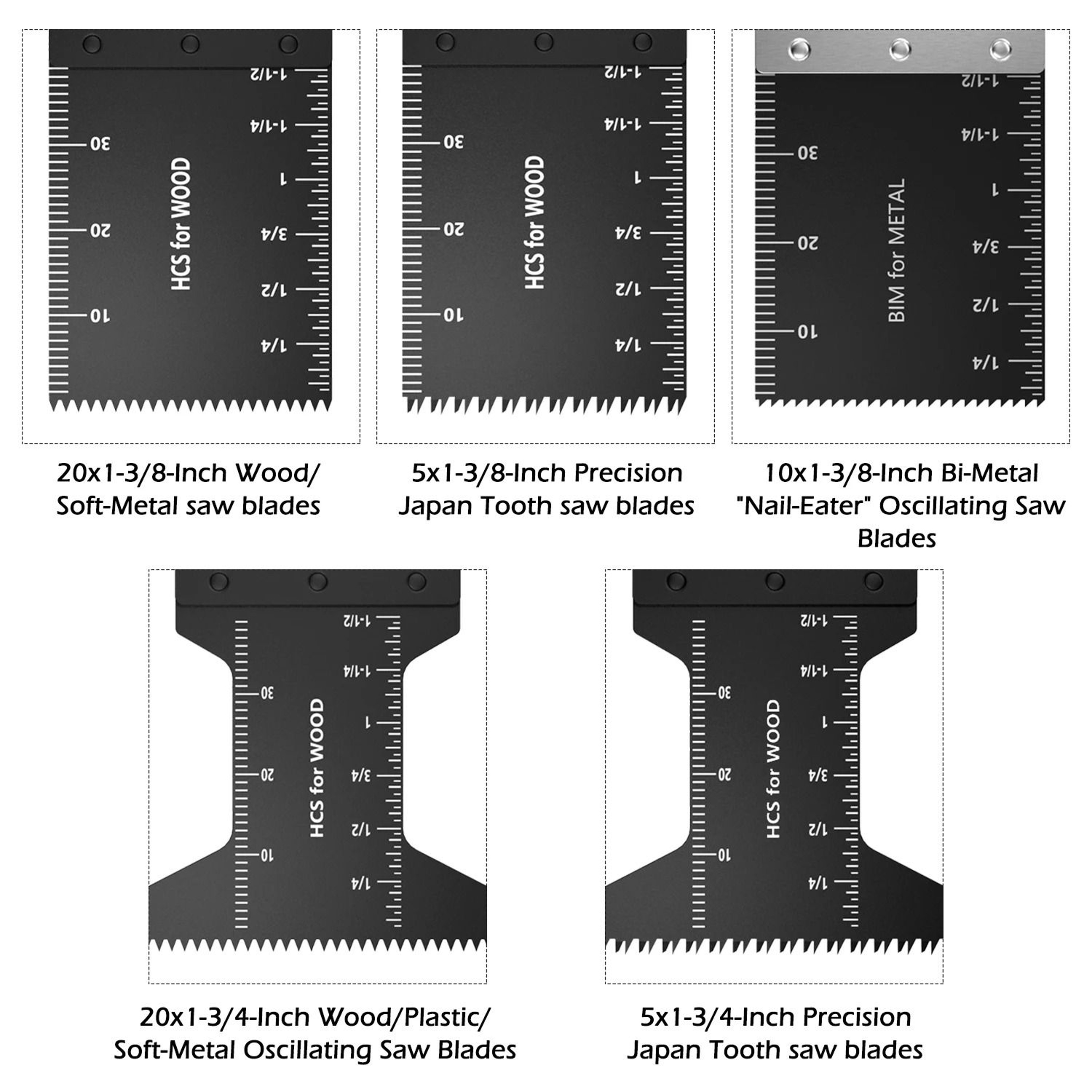 Oscillating Saw Blade Set For Wood Plastic And Soft Metal 3