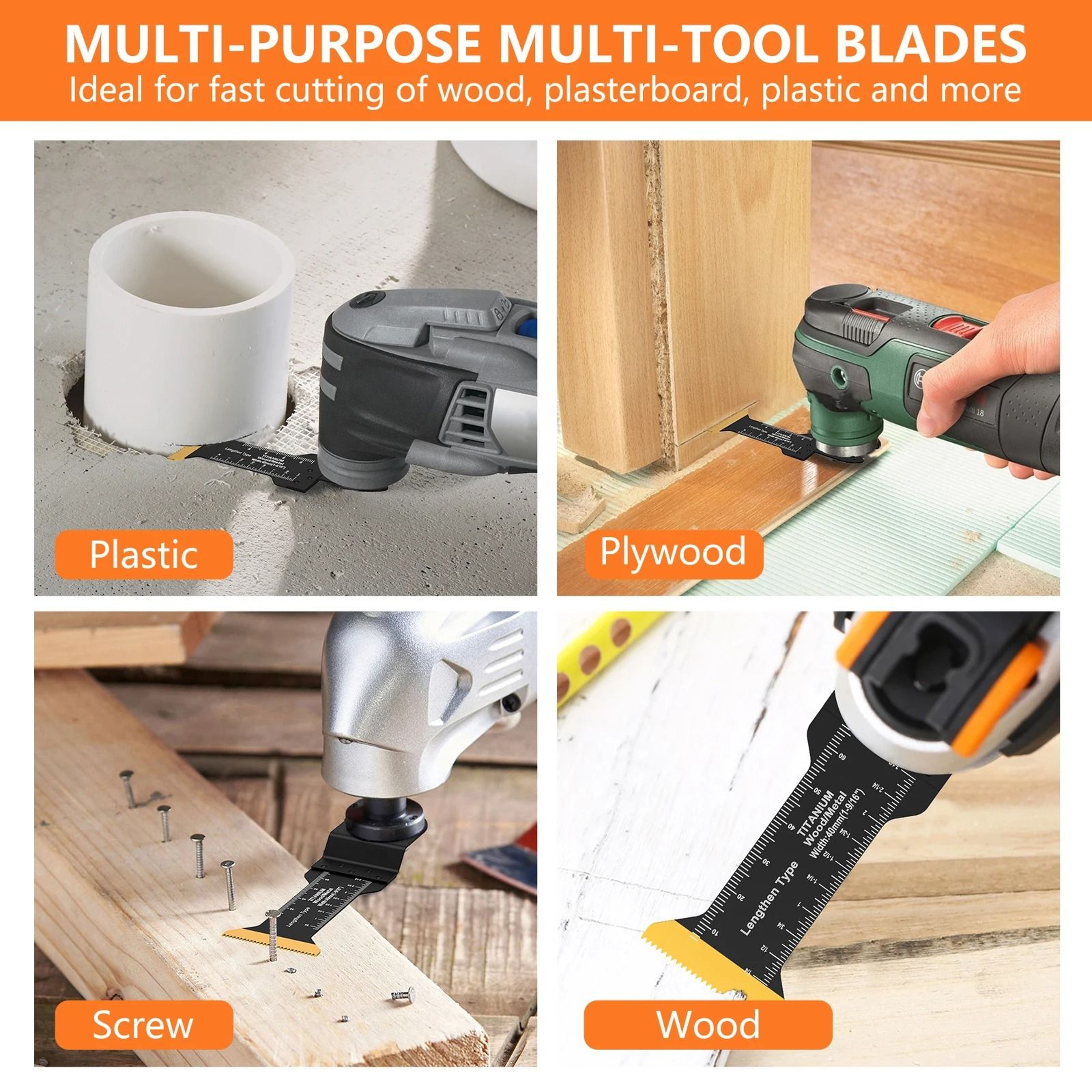 3 Piece Titanium Bi Metal Oscillating Saw Blade Set 5