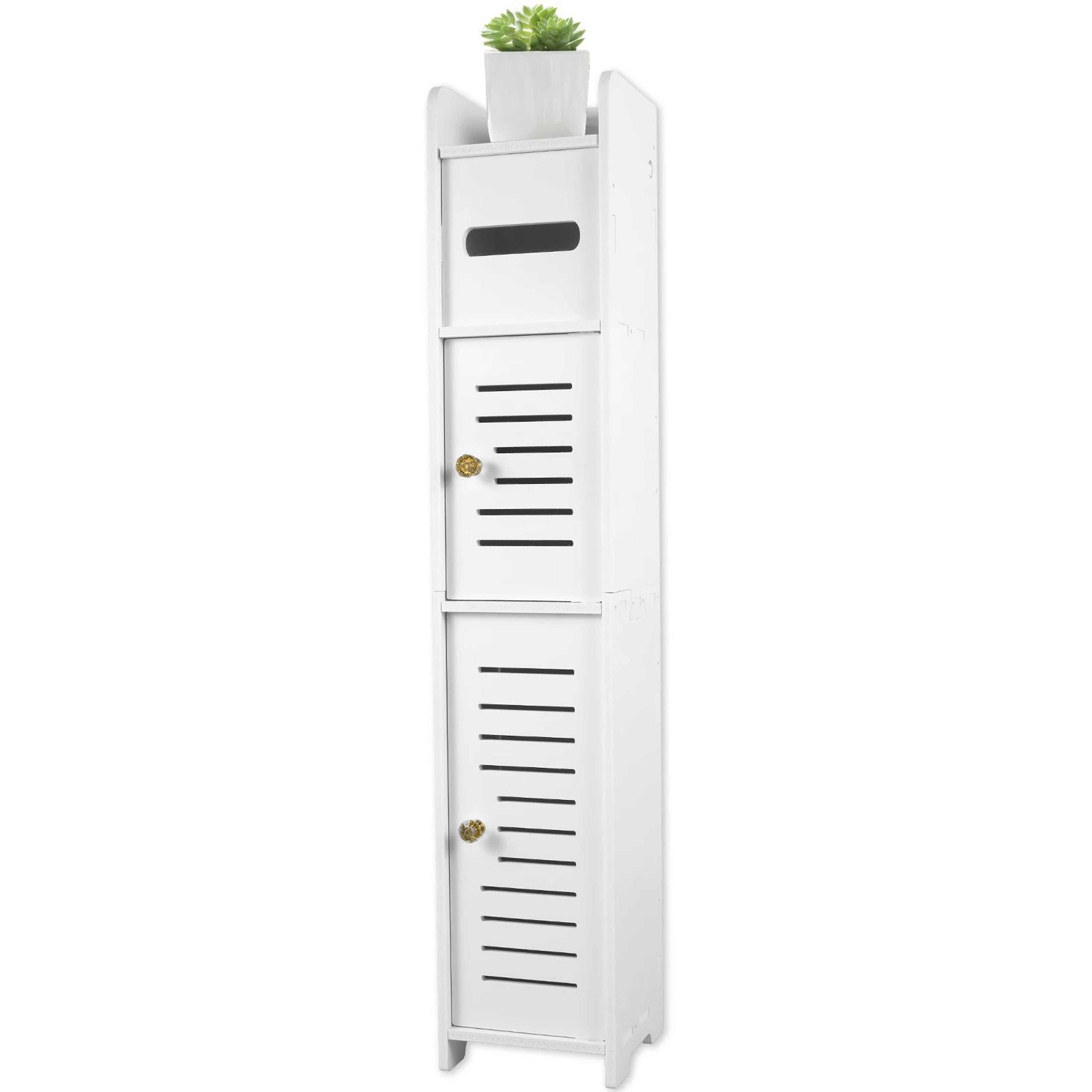 3 Tier Narrow Bathroom Storage Cabinet With Door 1
