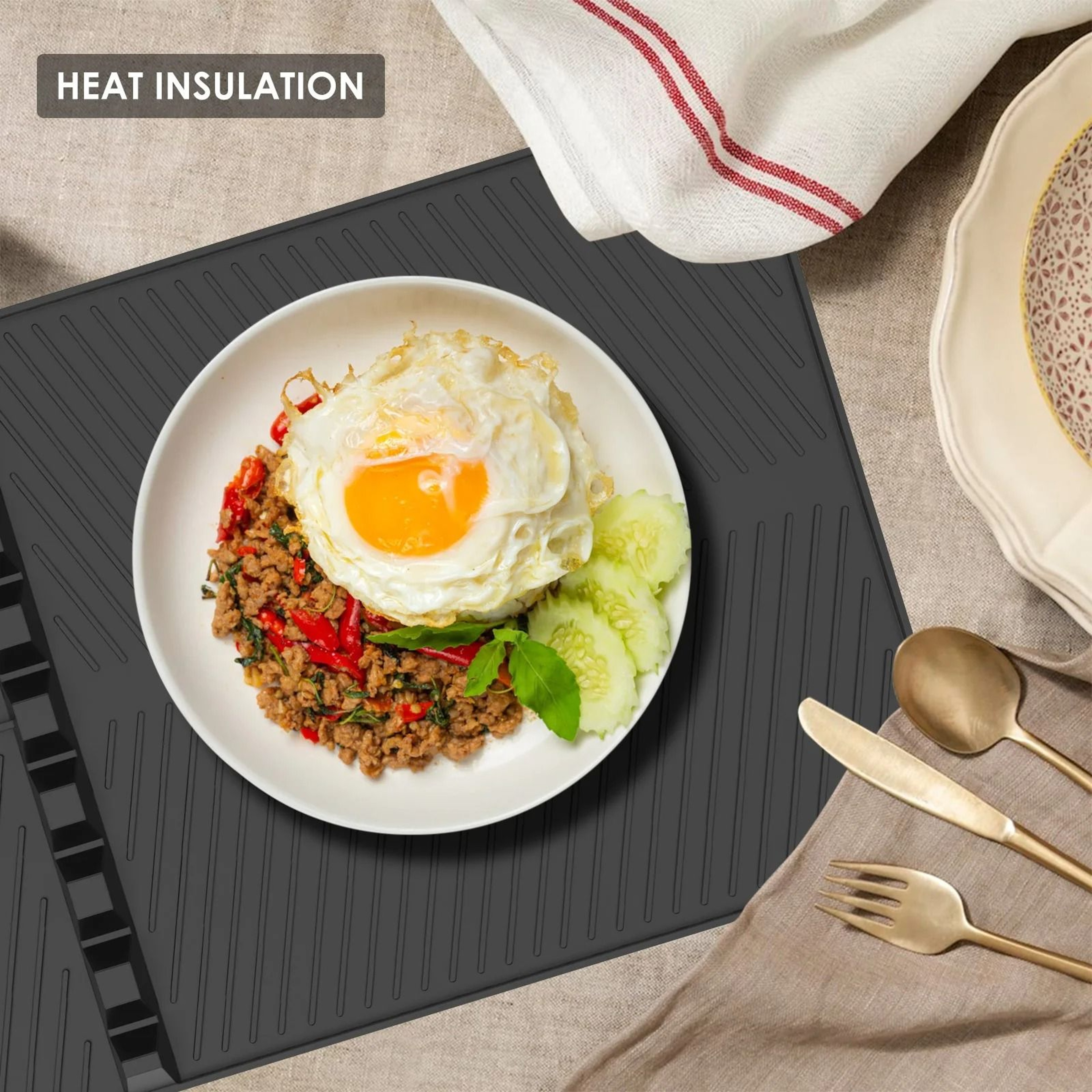 Silicone Grill Side Shelf Mat For BBQ Tools And Griddle Utensils 4