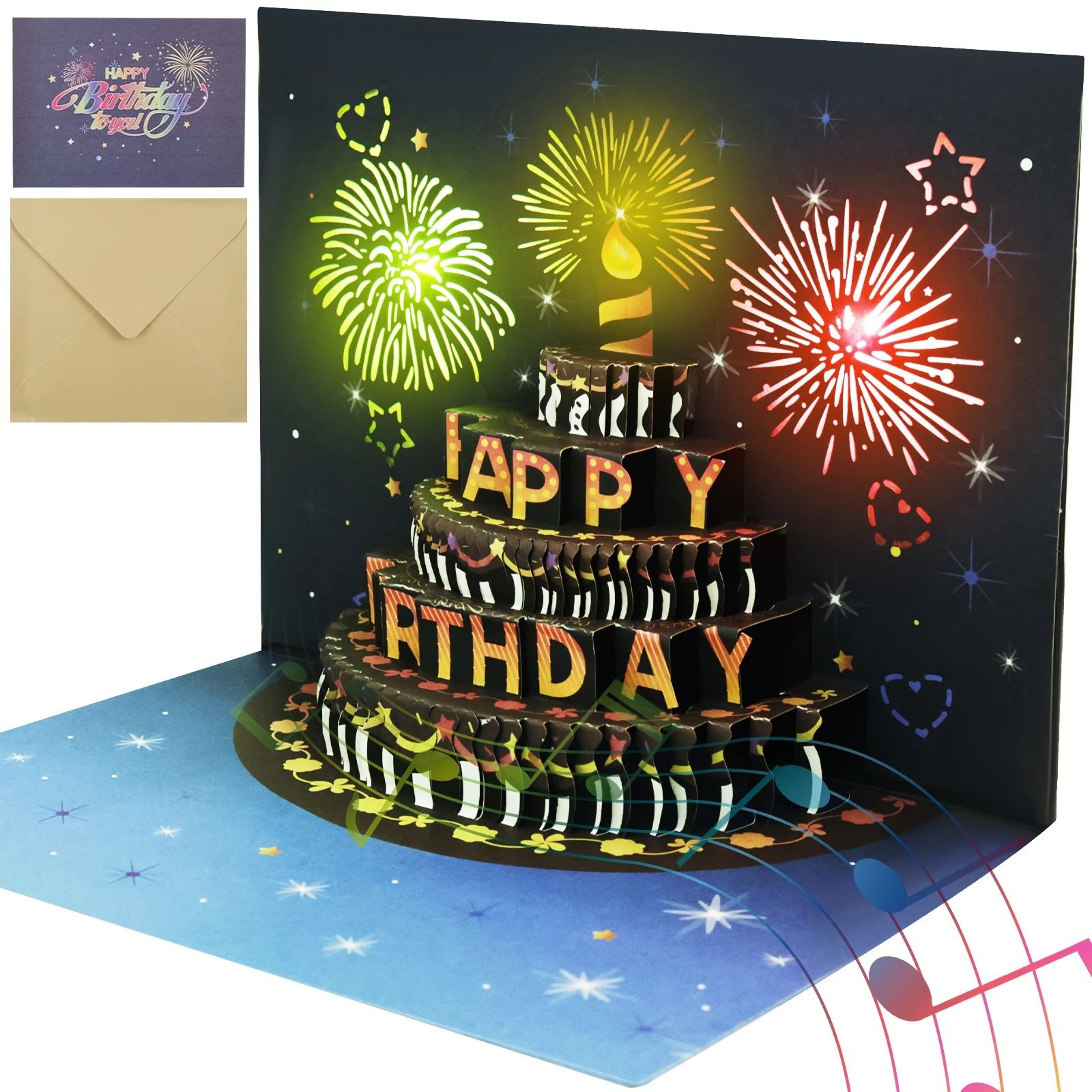 3D Pop Up Musical Birthday Card With Lights 5