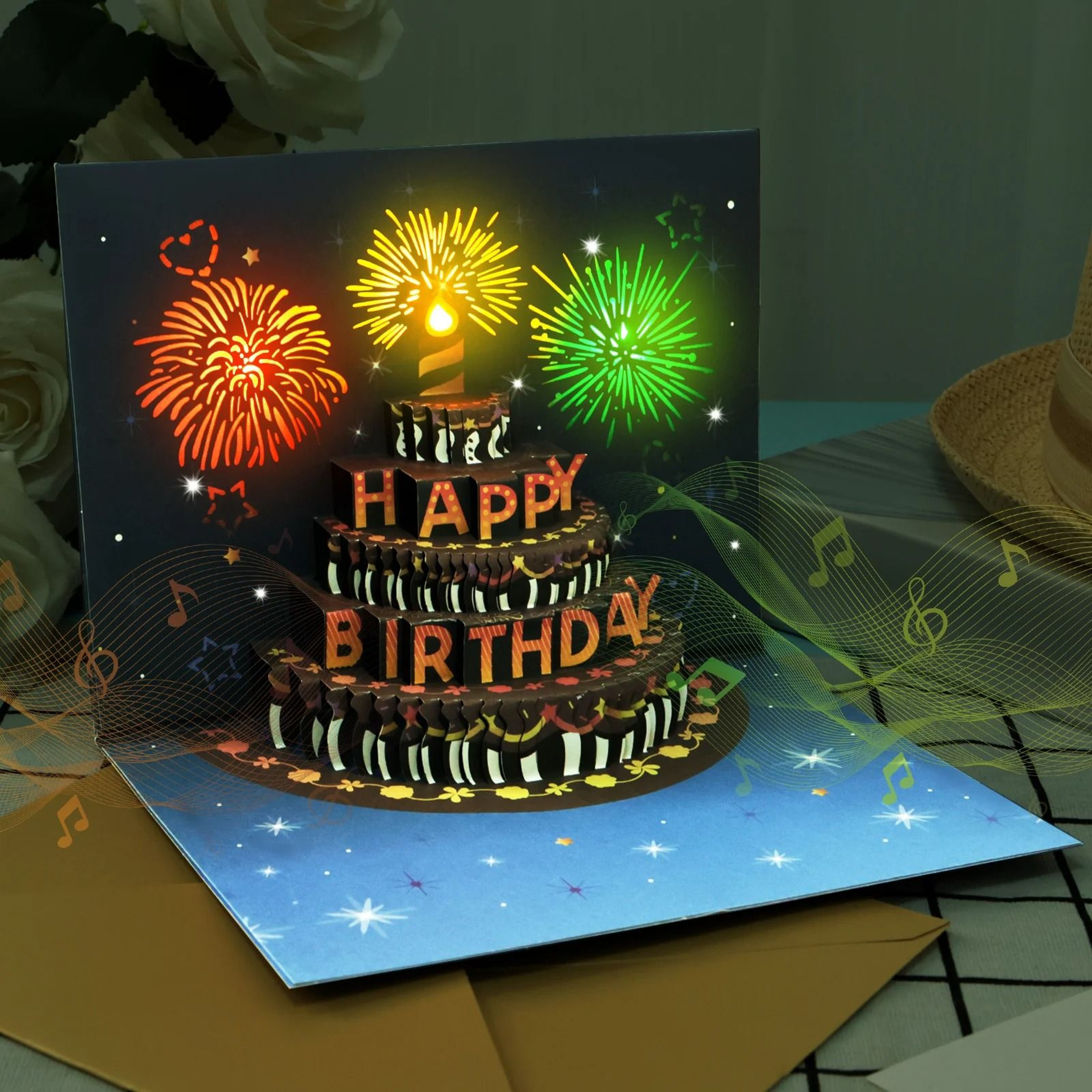 3D Pop Up Musical Birthday Card With Lights 7
