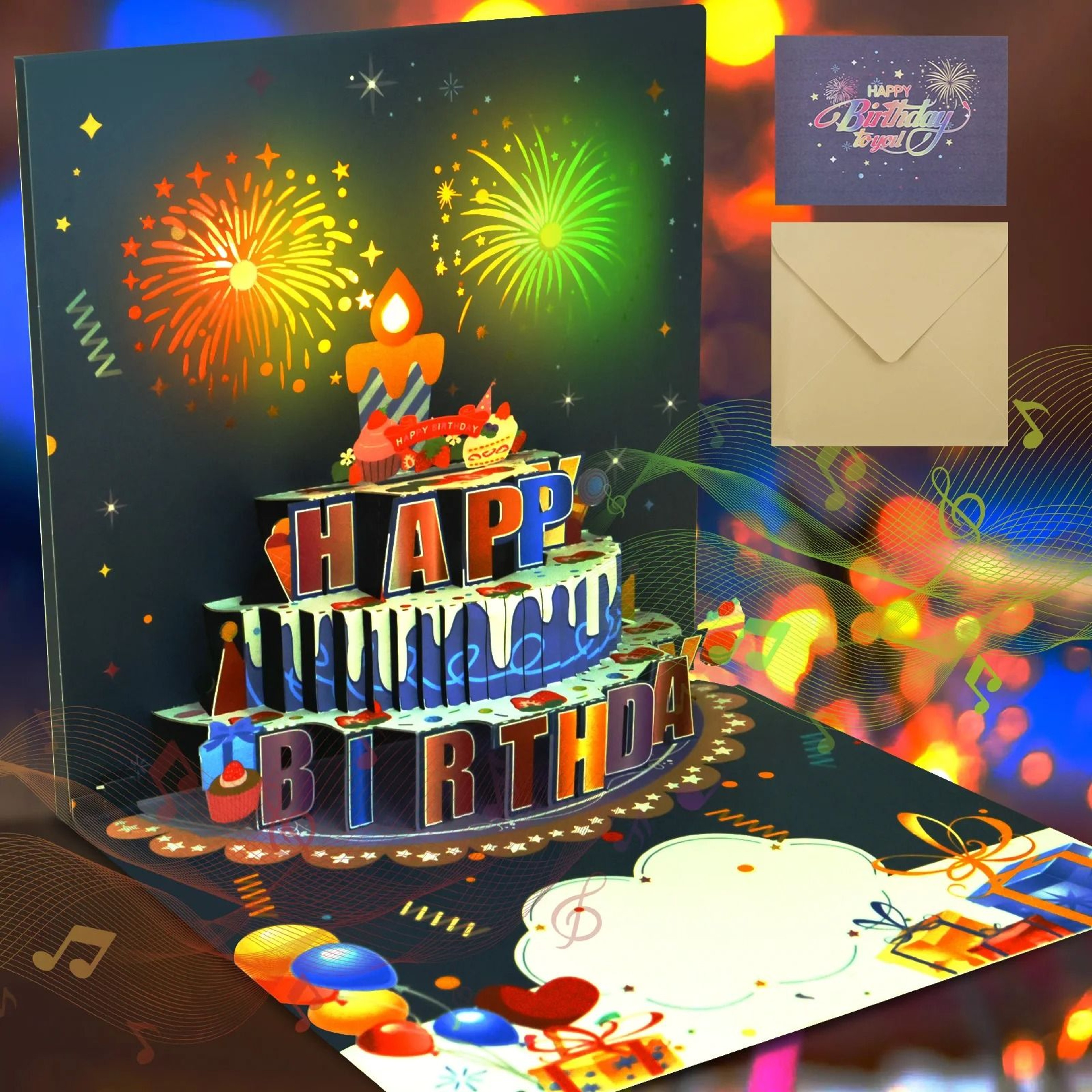 3D Pop Up Musical Birthday Card With Lights 8