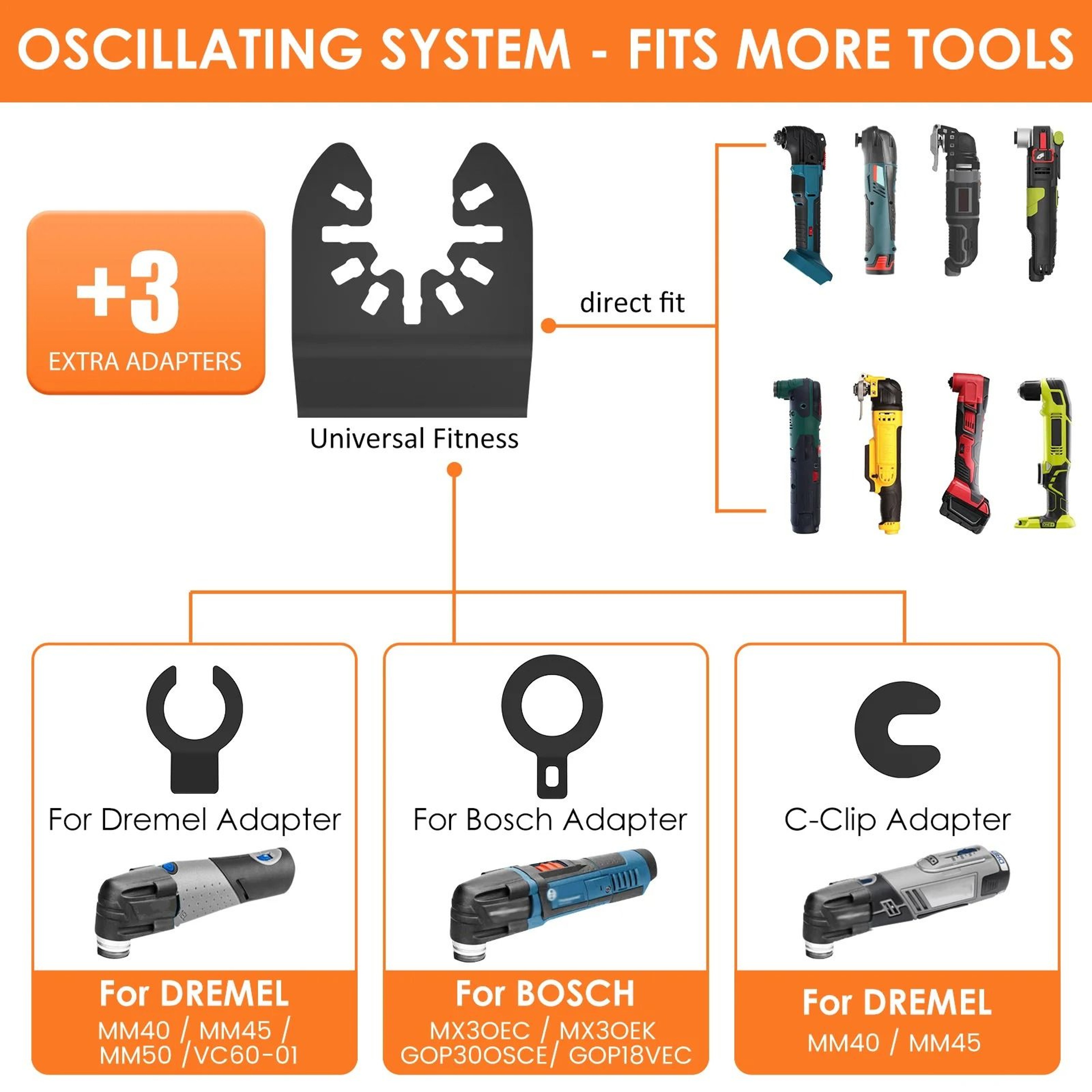 8 Piece Bi Metal Oscillating Saw Blades Set 1