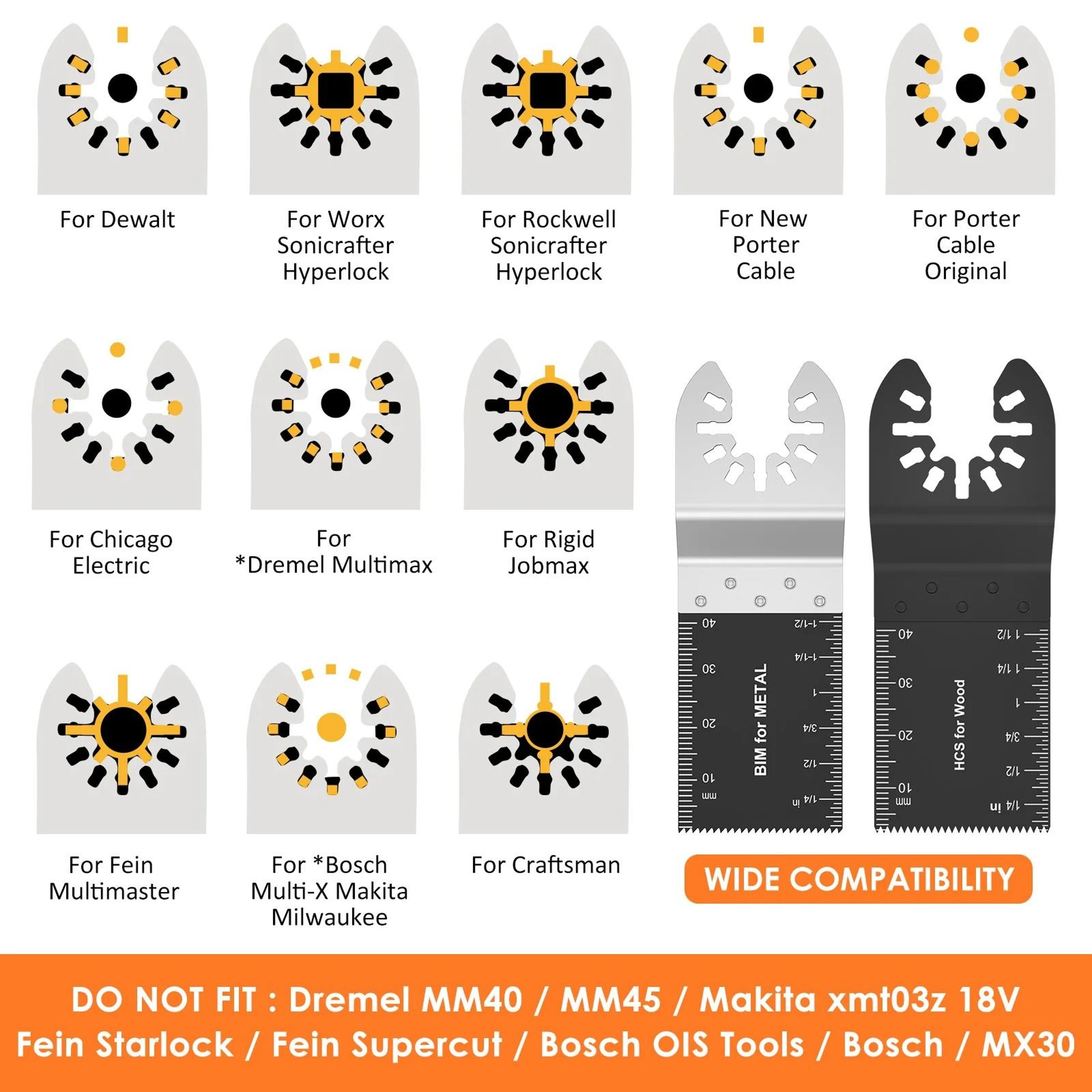 8 Piece Bi Metal Oscillating Saw Blades Set 4