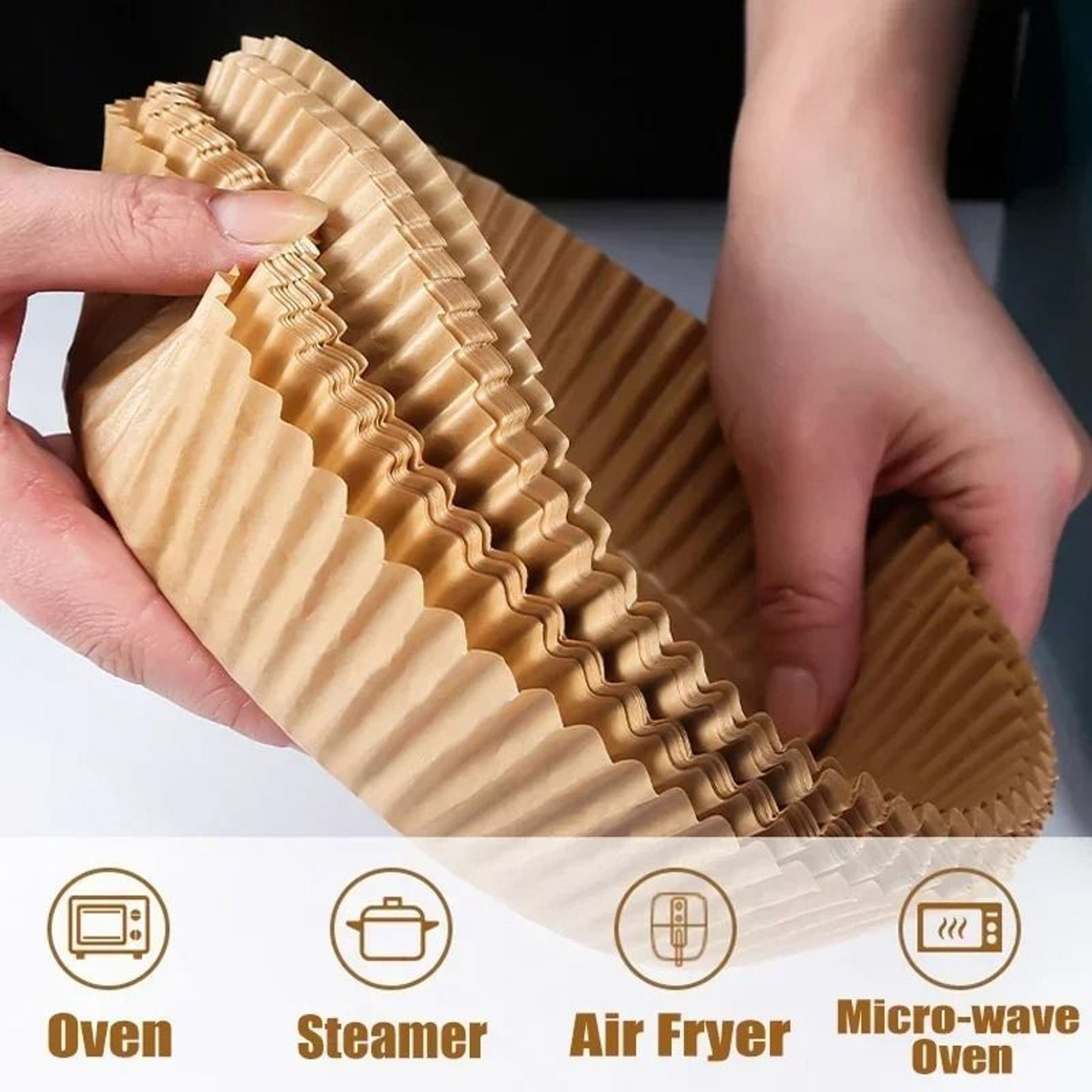 Round Disposable Air Fryer Paper Liners For Easy Non Stick Cooking 4