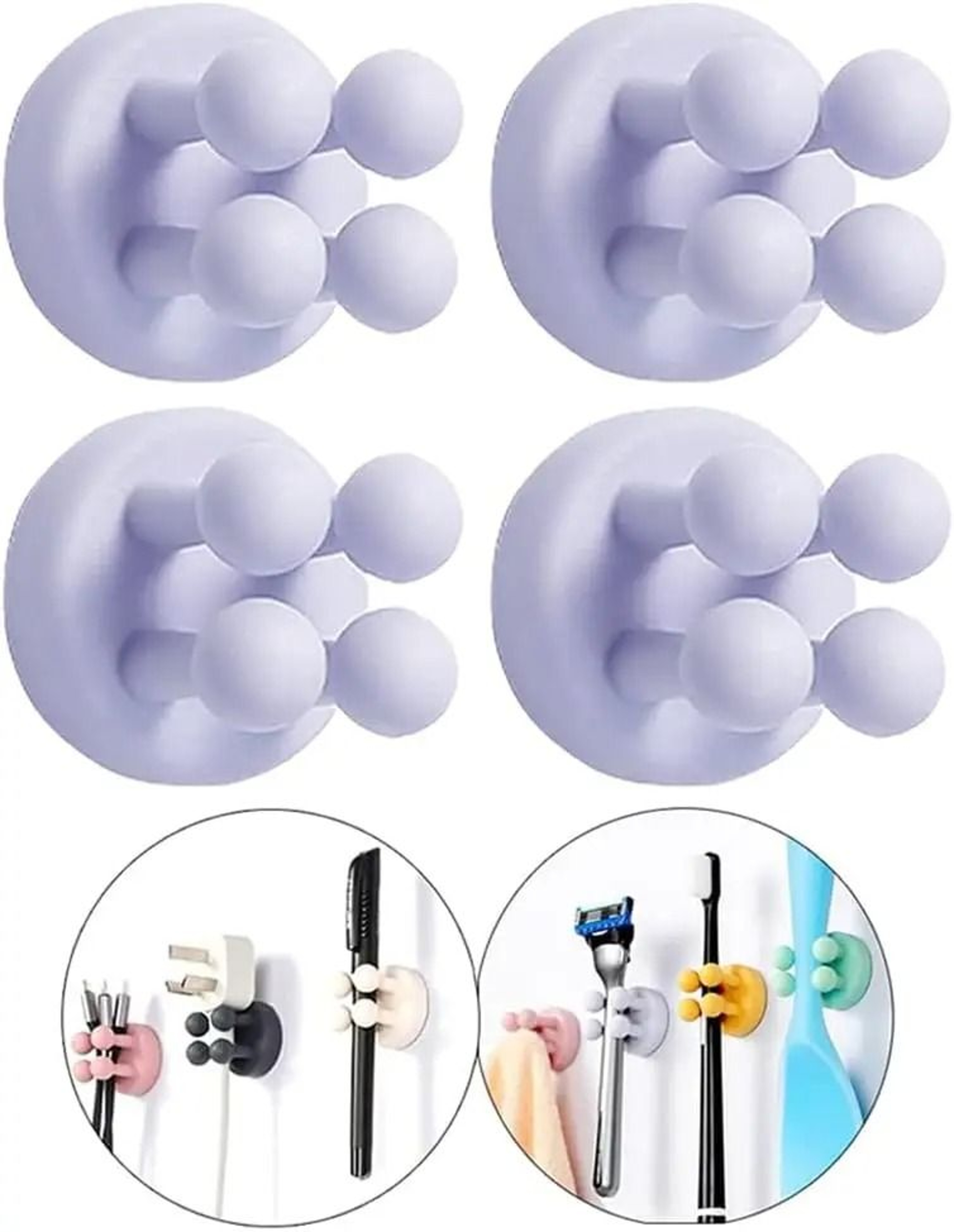 Self Adhesive Silicone Toothbrush Holder Hooks For Bathroom And Kitchen 11