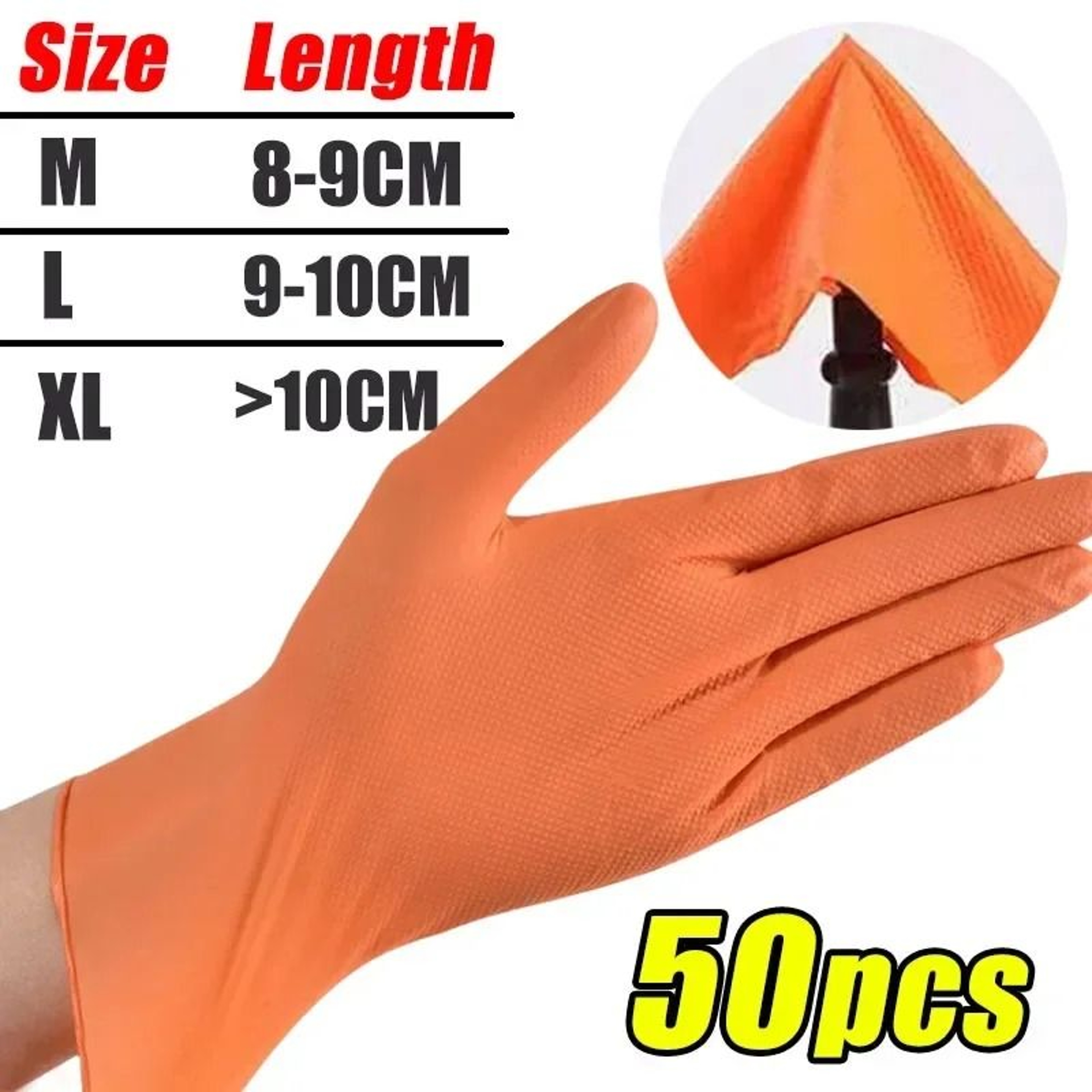 Heavy Duty 8 Mil Nitrile Gloves For Work And Cleaning 8