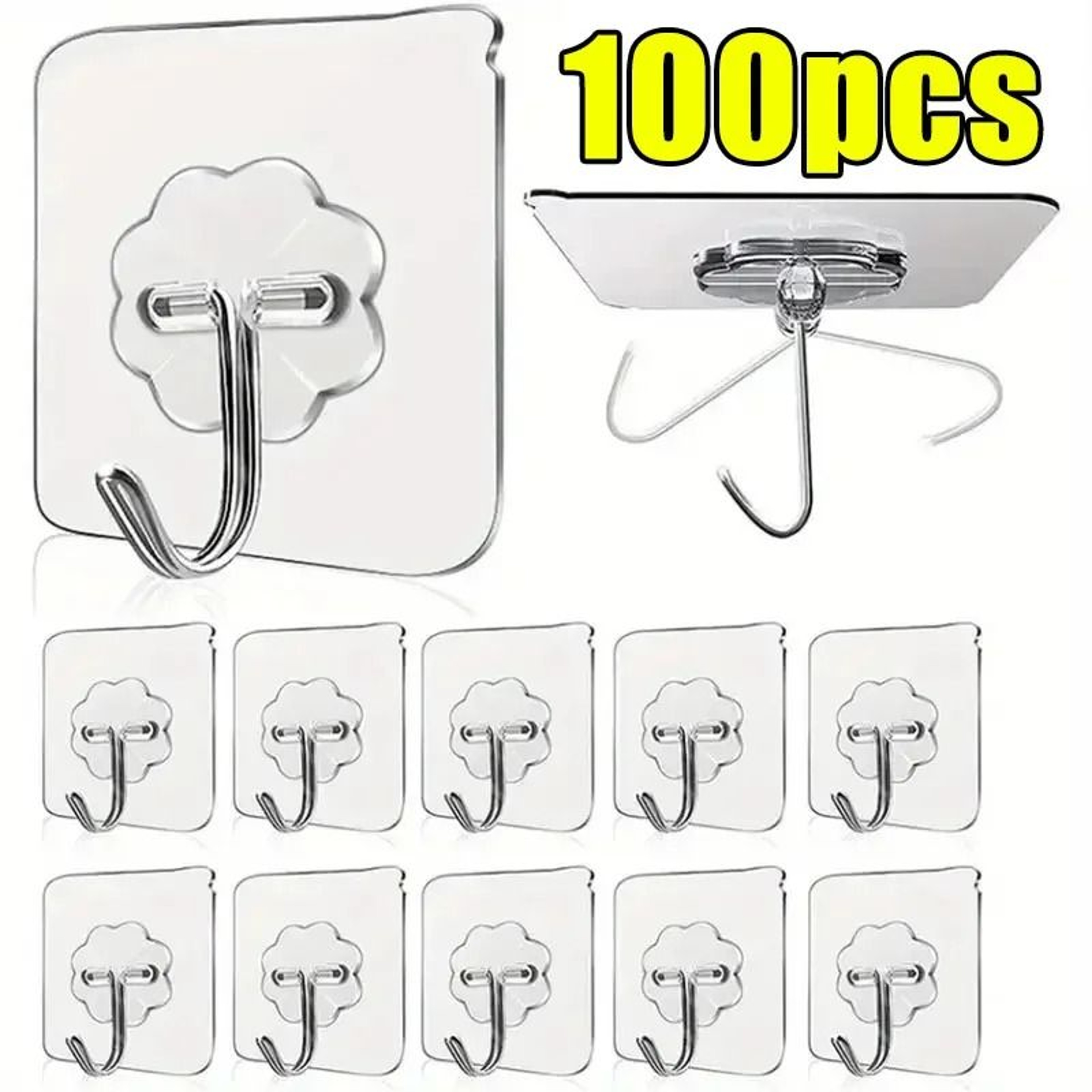 Transparent Self Adhesive Wall Hooks For Kitchen And Bathroom 5