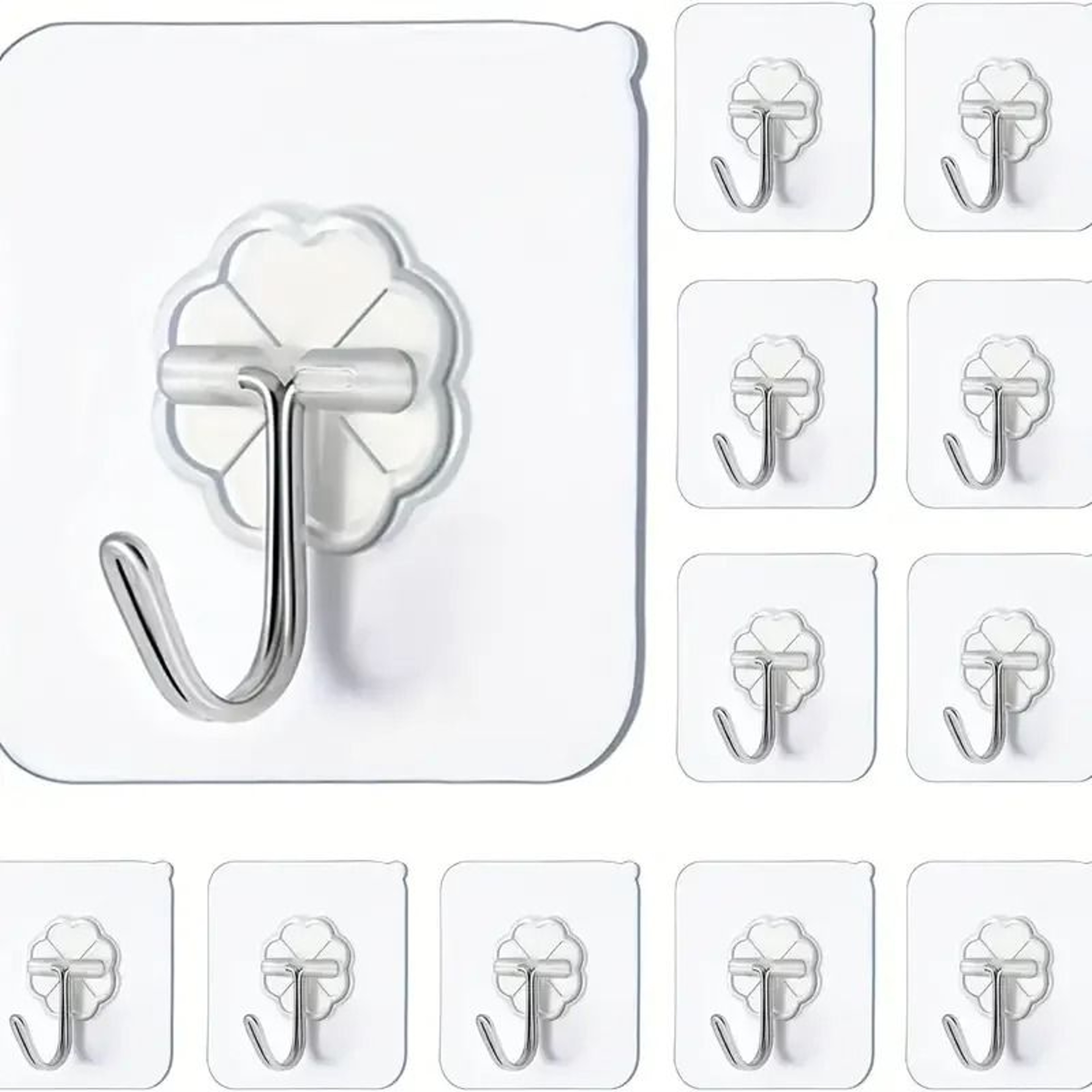 Transparent Self Adhesive Wall Hooks For Kitchen And Bathroom 0
