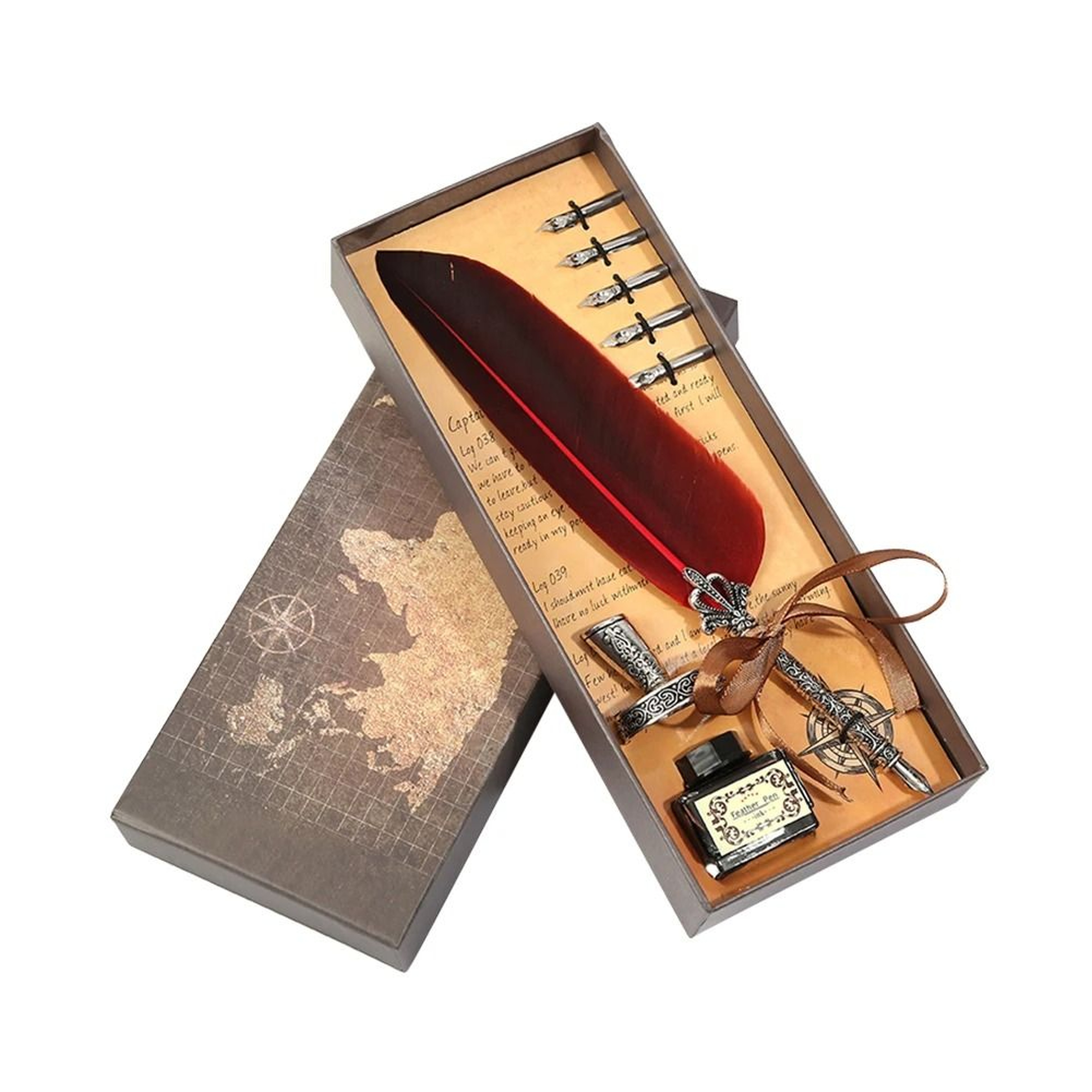 Retro Feather Dip Pen Set With Nibs Gift Box 7