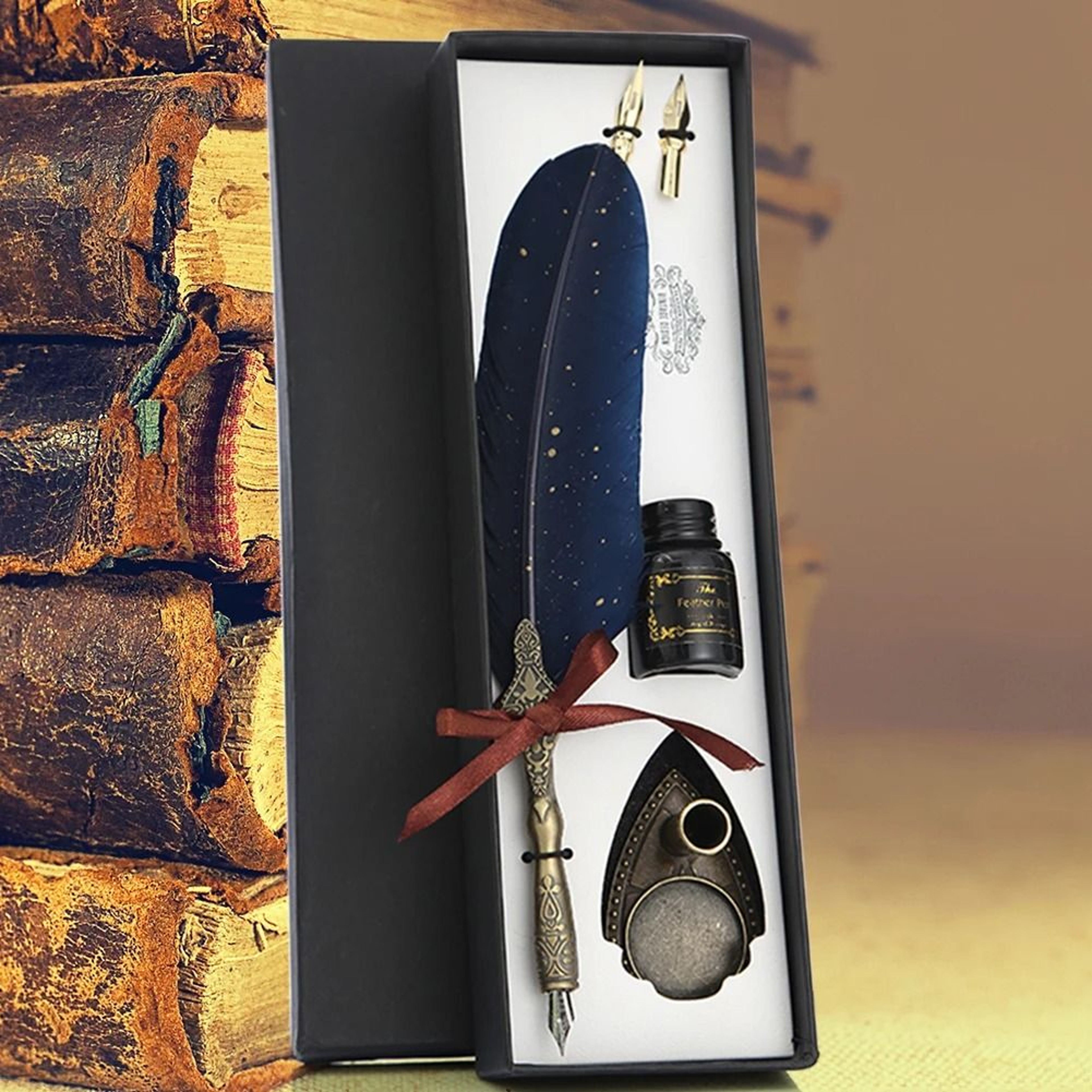 Retro Feather Dip Pen Set With Nibs Gift Box 15