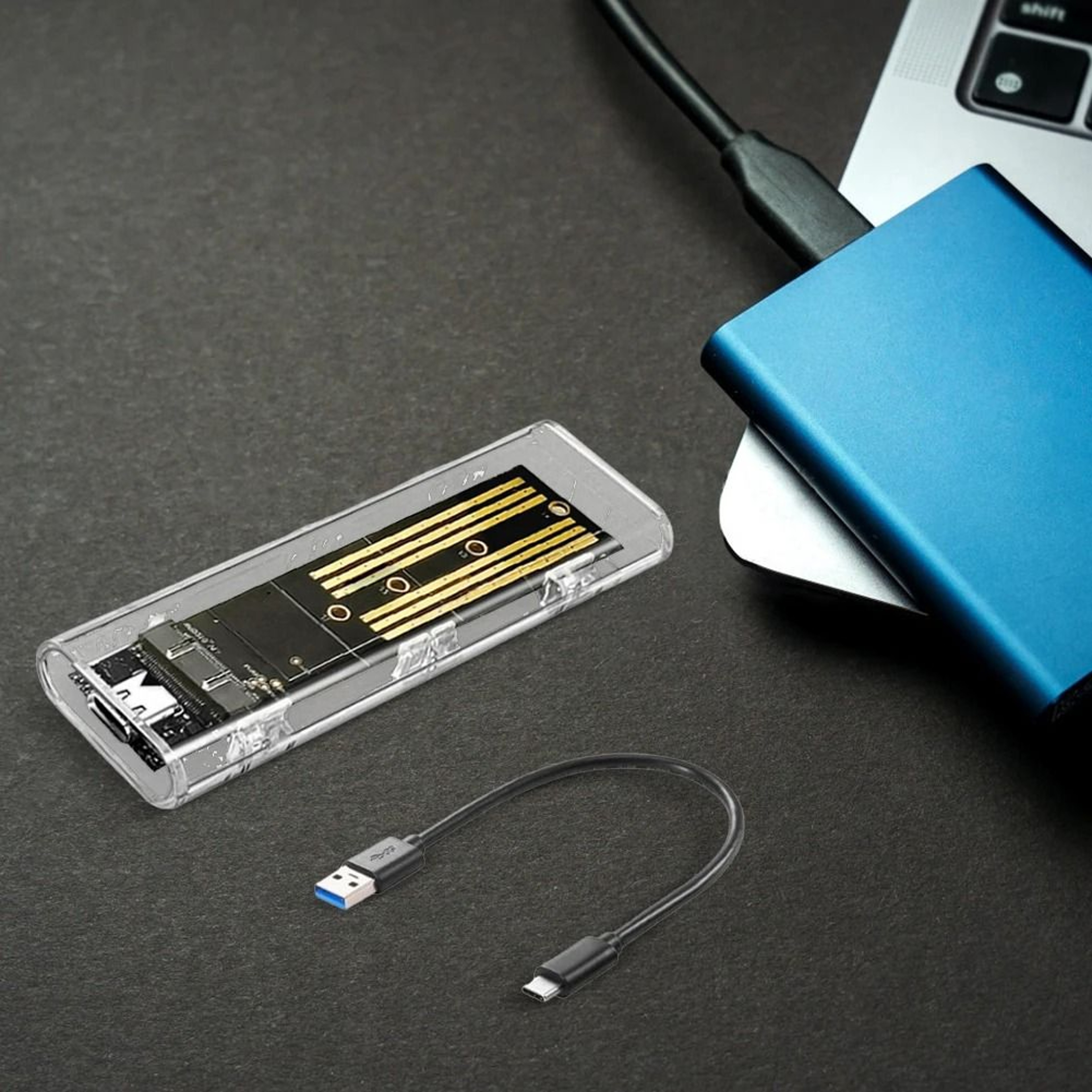 M2 NGFF SATA USB C SSD Enclosure 10Gbps 3