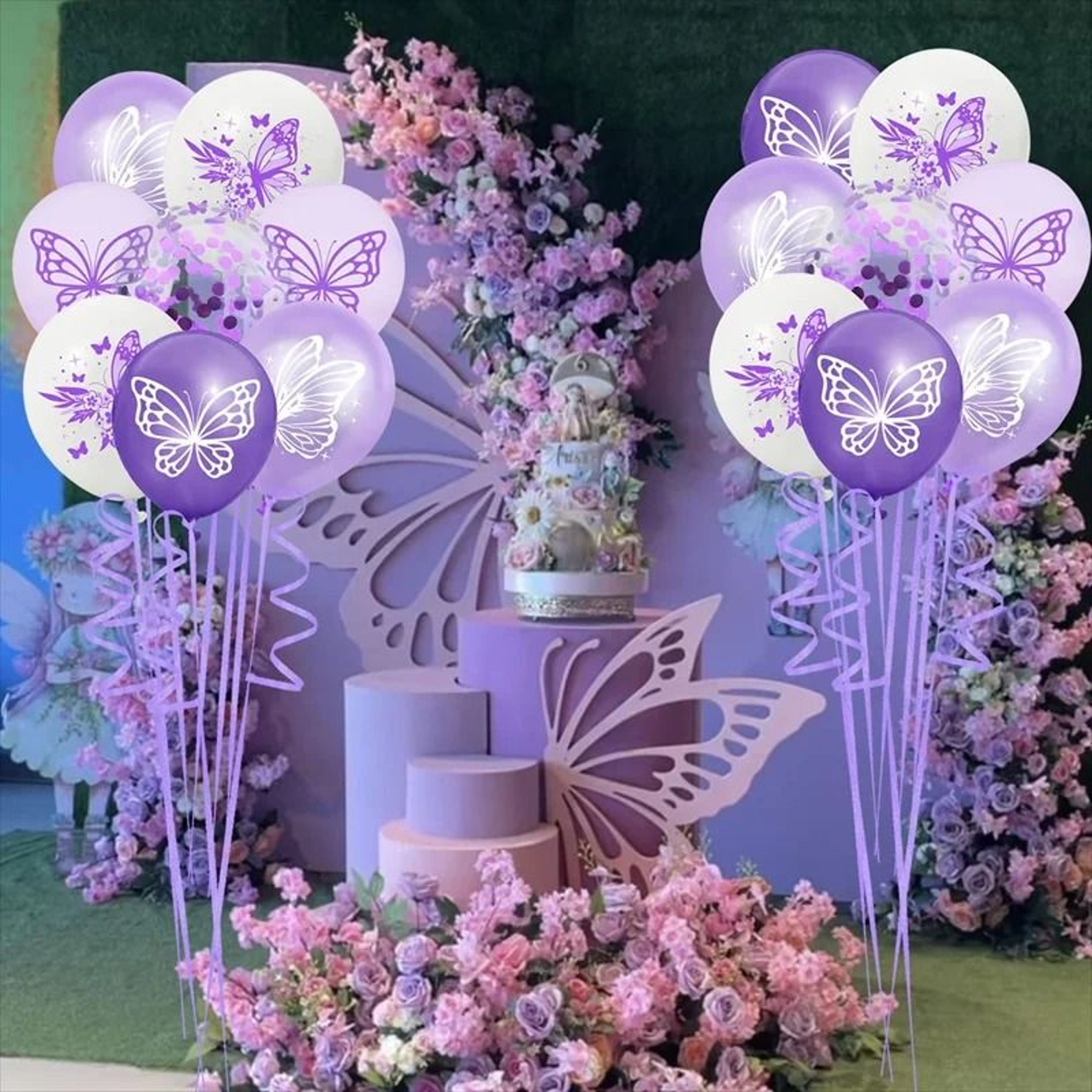 Butterfly Latex Balloons For Birthday Party Decor 12 Pack 4