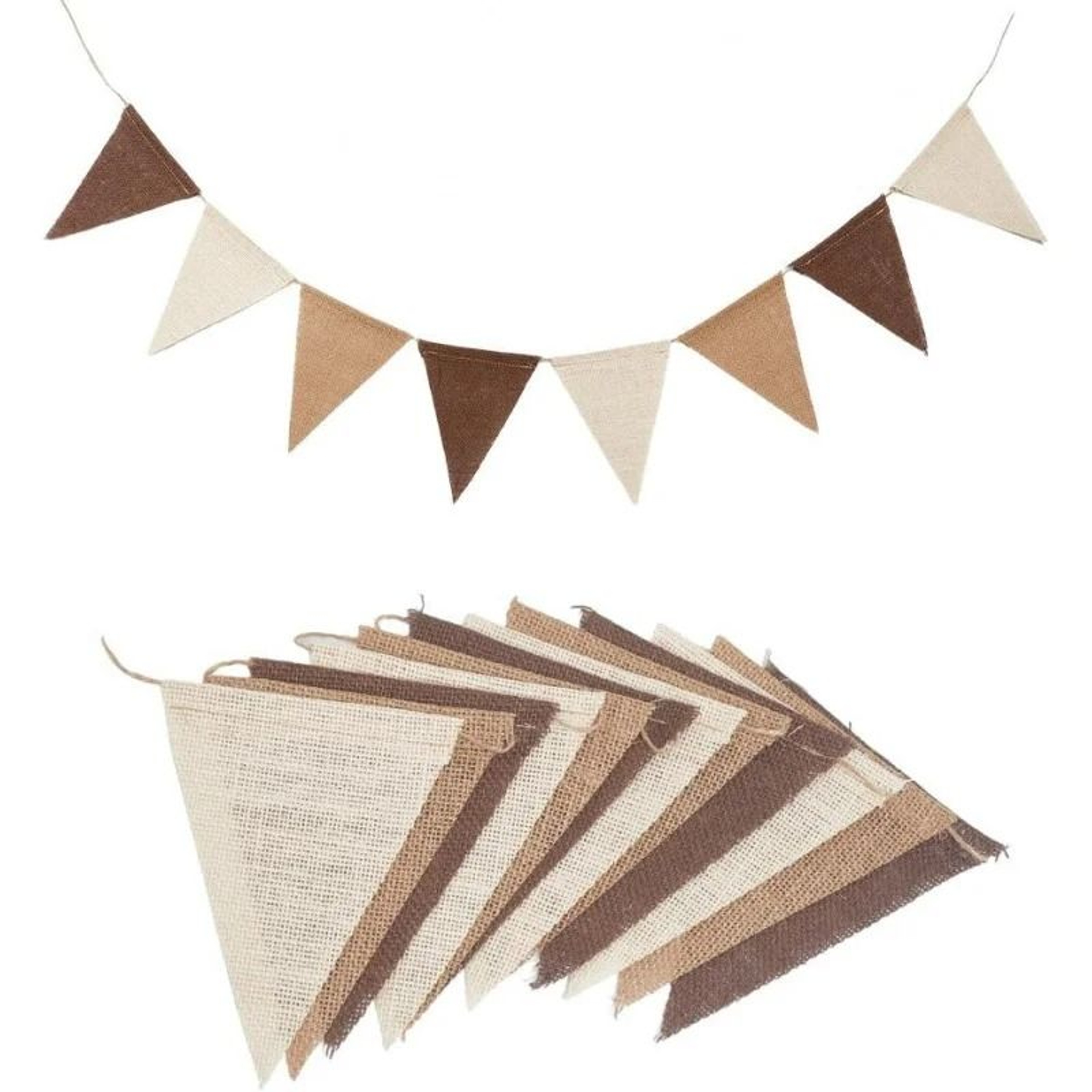 Brown Burlap Pennant Banner For Rustic Party Decor 0