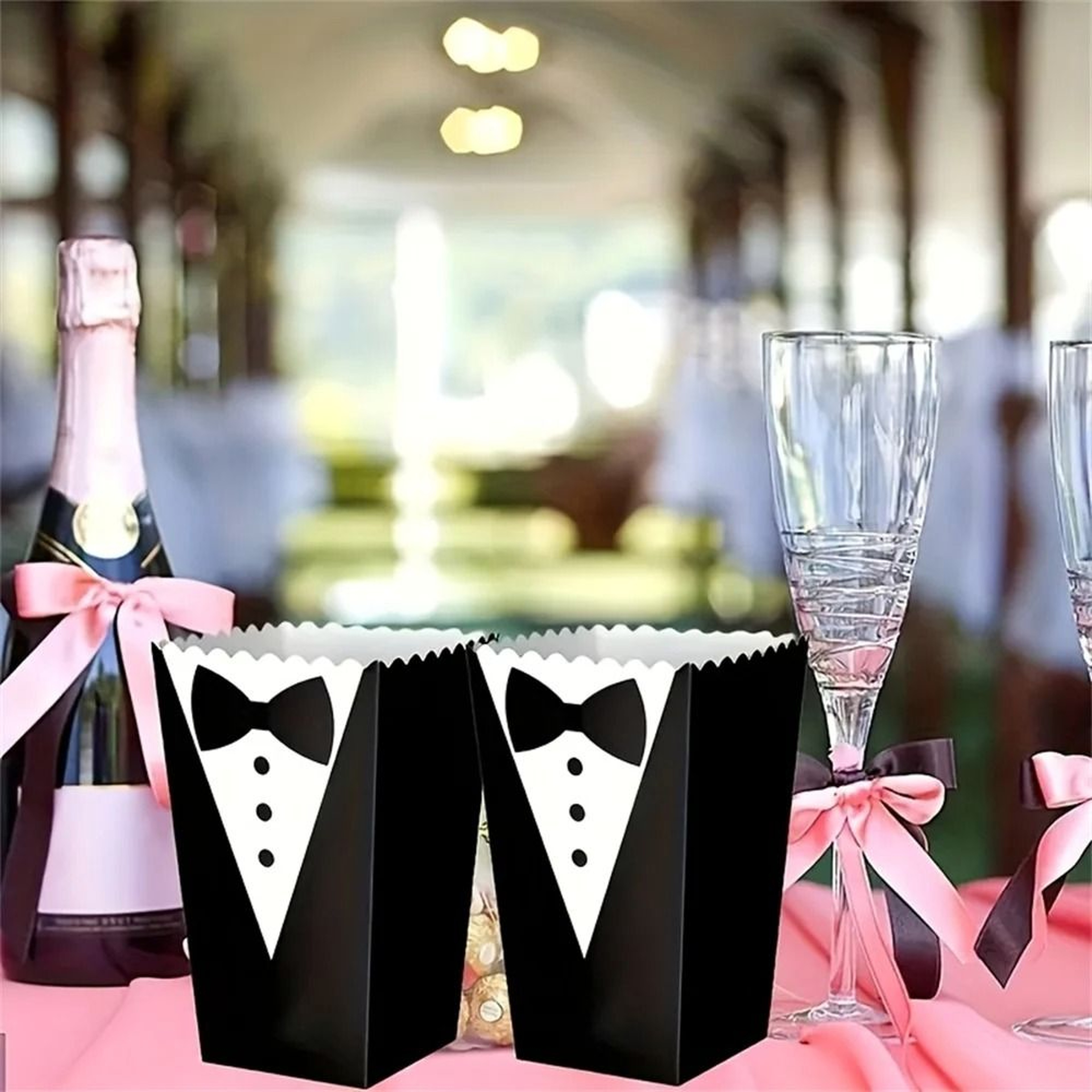 Tuxedo Popcorn Boxes For Wedding Party Favors 10 Pack 2