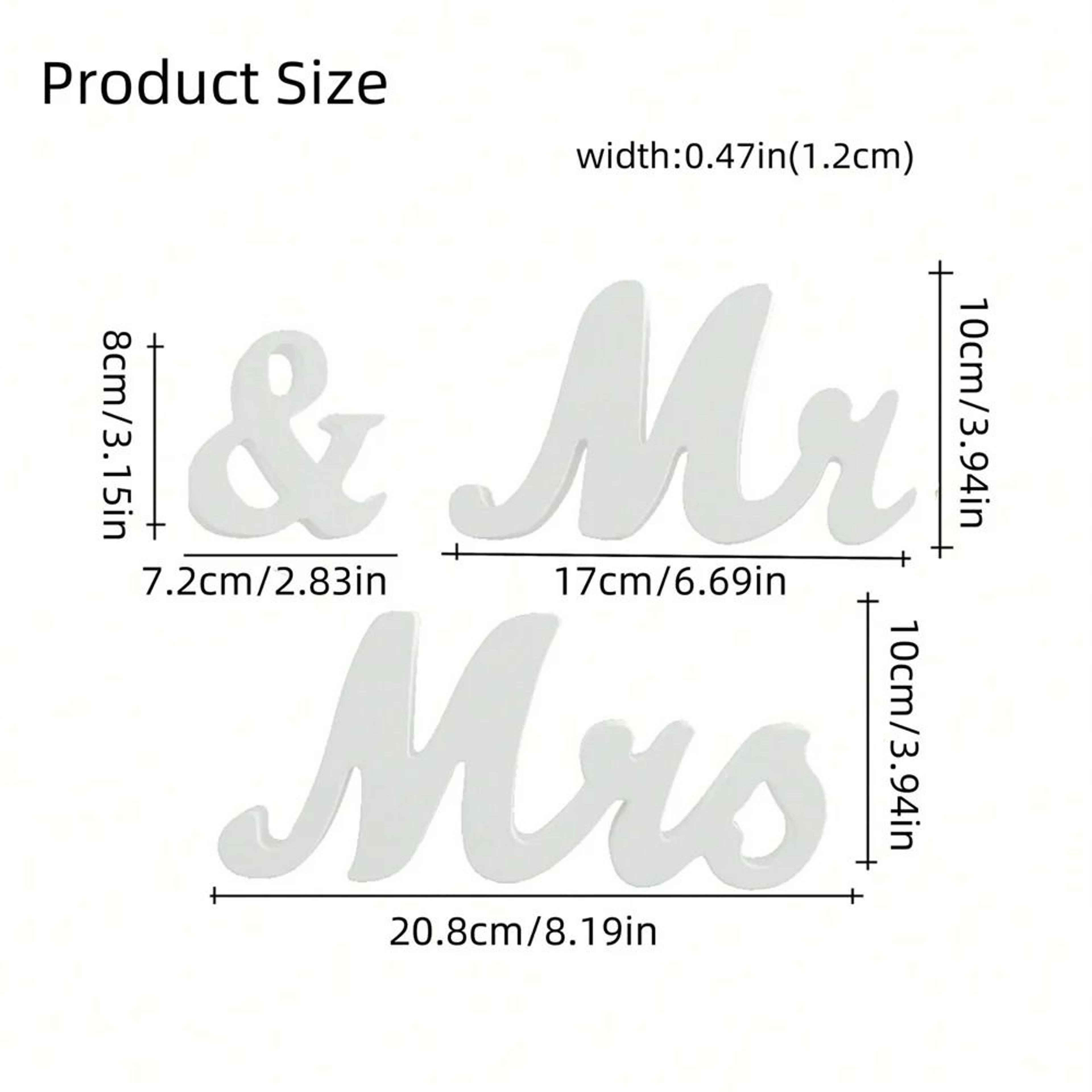 Wooden Mr And Mrs Wedding Table Sign Set 6