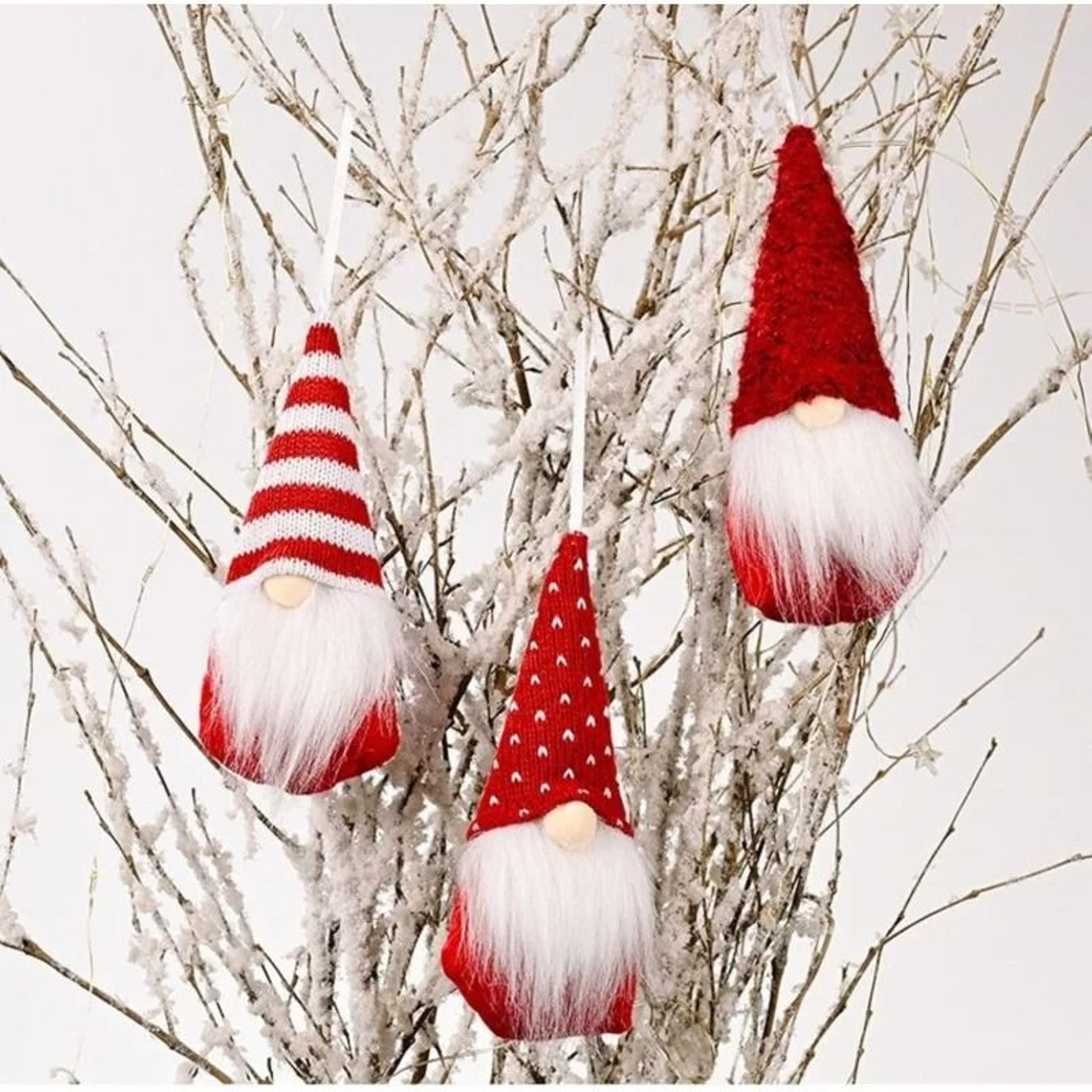 Swedish Plush Gnome Christmas Hanging Ornaments 3 Pack 3