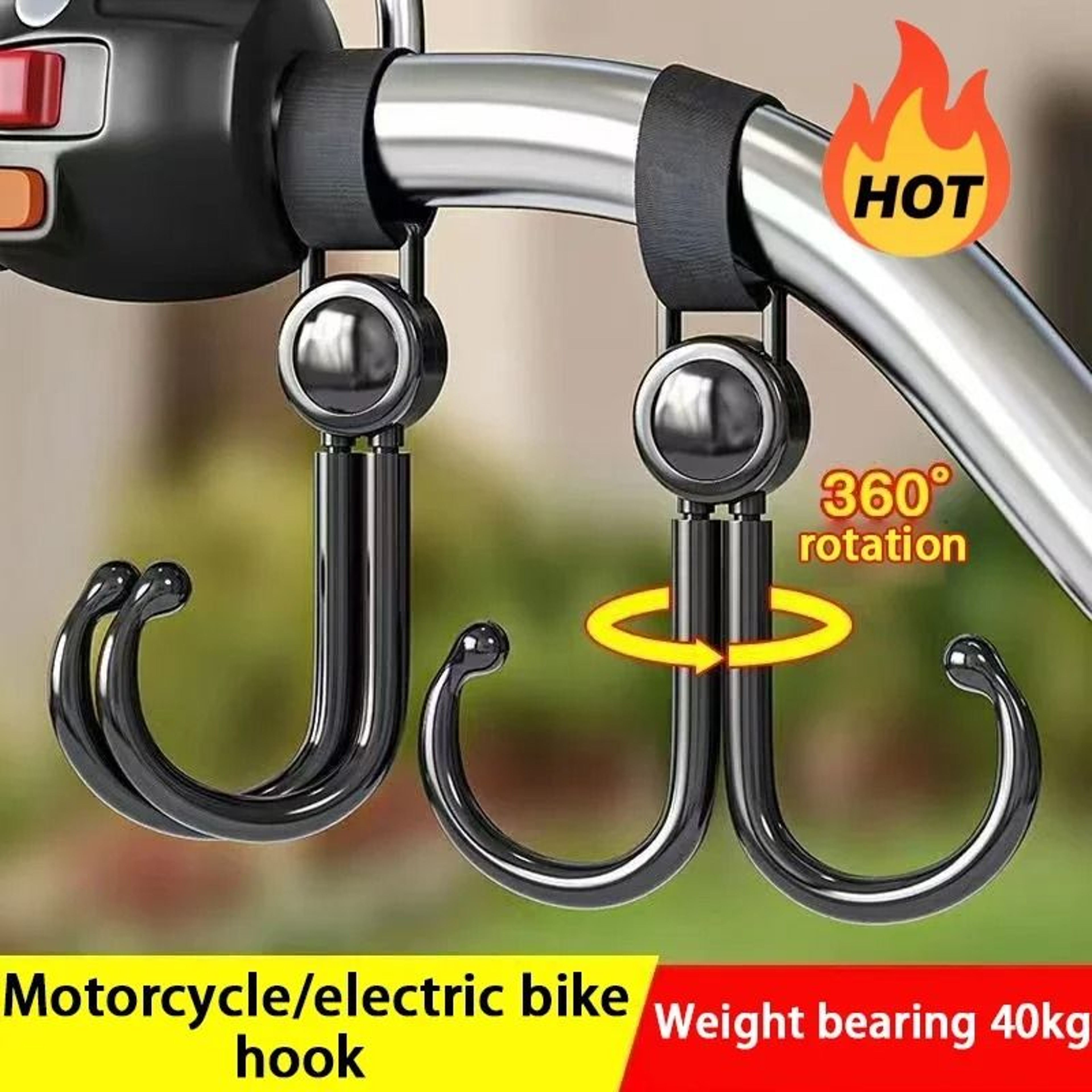 Universal Motorcycle Stroller Hook Strong Hanging Bag Holder For Bikes Carts And Scooters 7