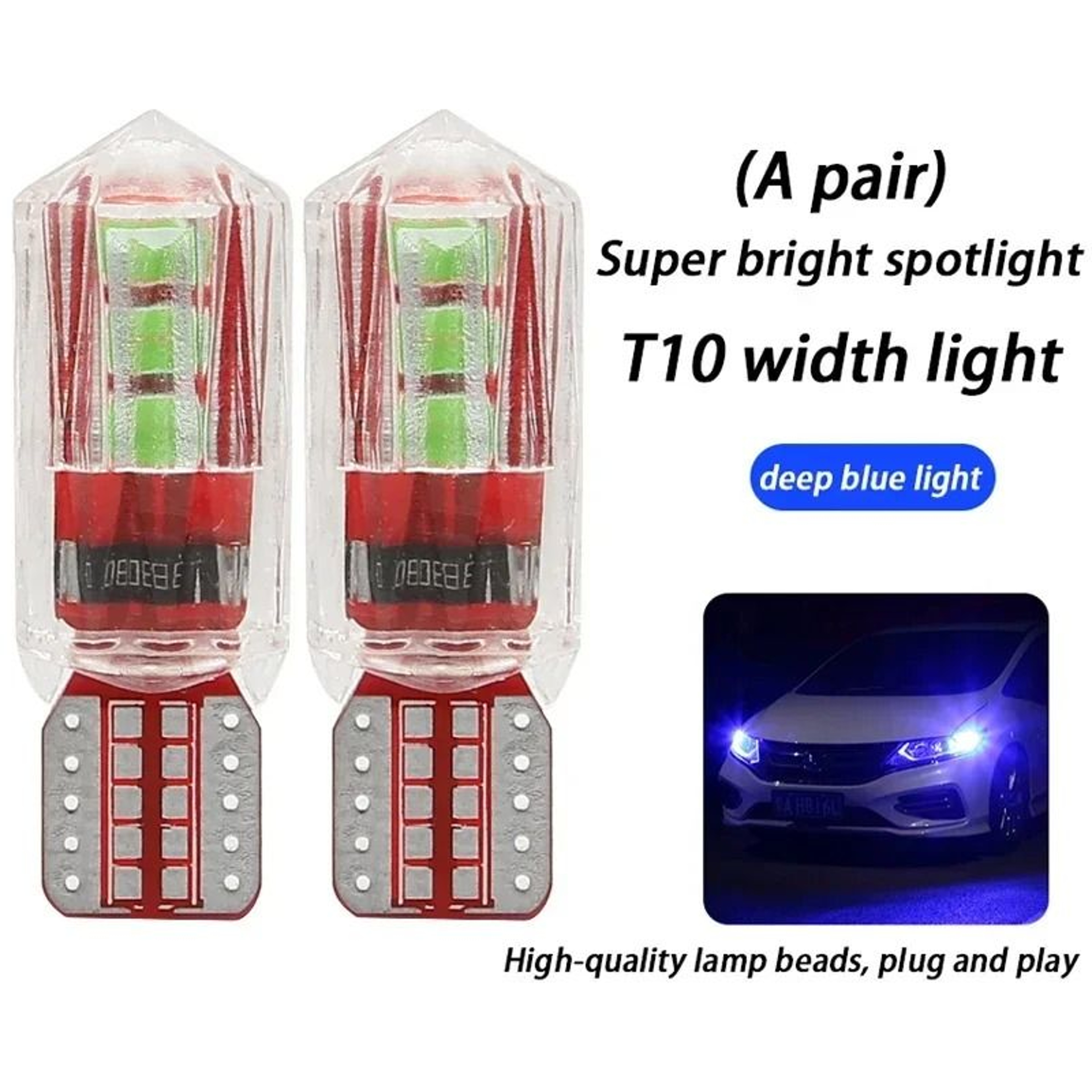 Ice Blue T10 LED Car Clearance Lamp Super Bright Plug In Auto Light 14