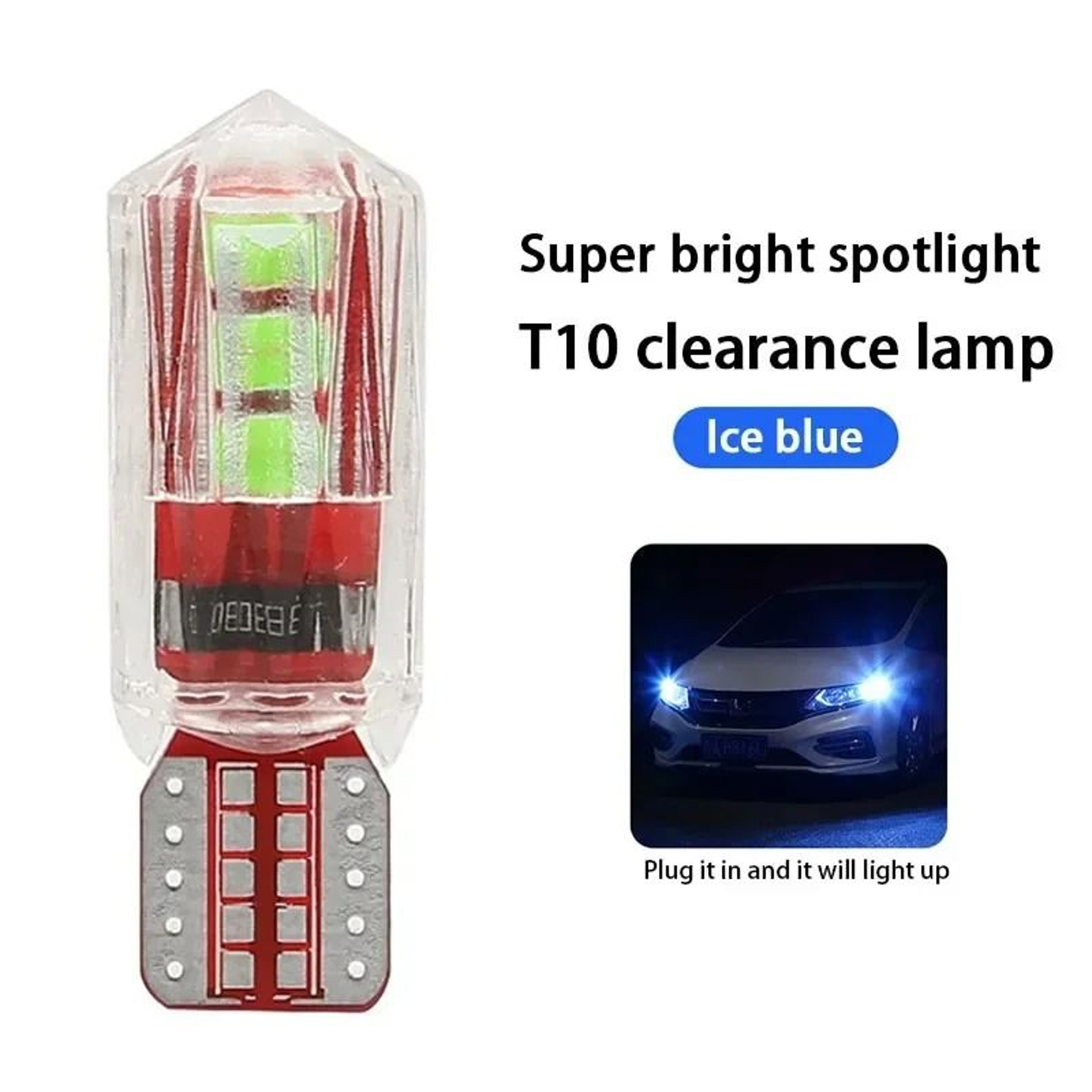 Ice Blue T10 LED Car Clearance Lamp Super Bright Plug In Auto Light 18