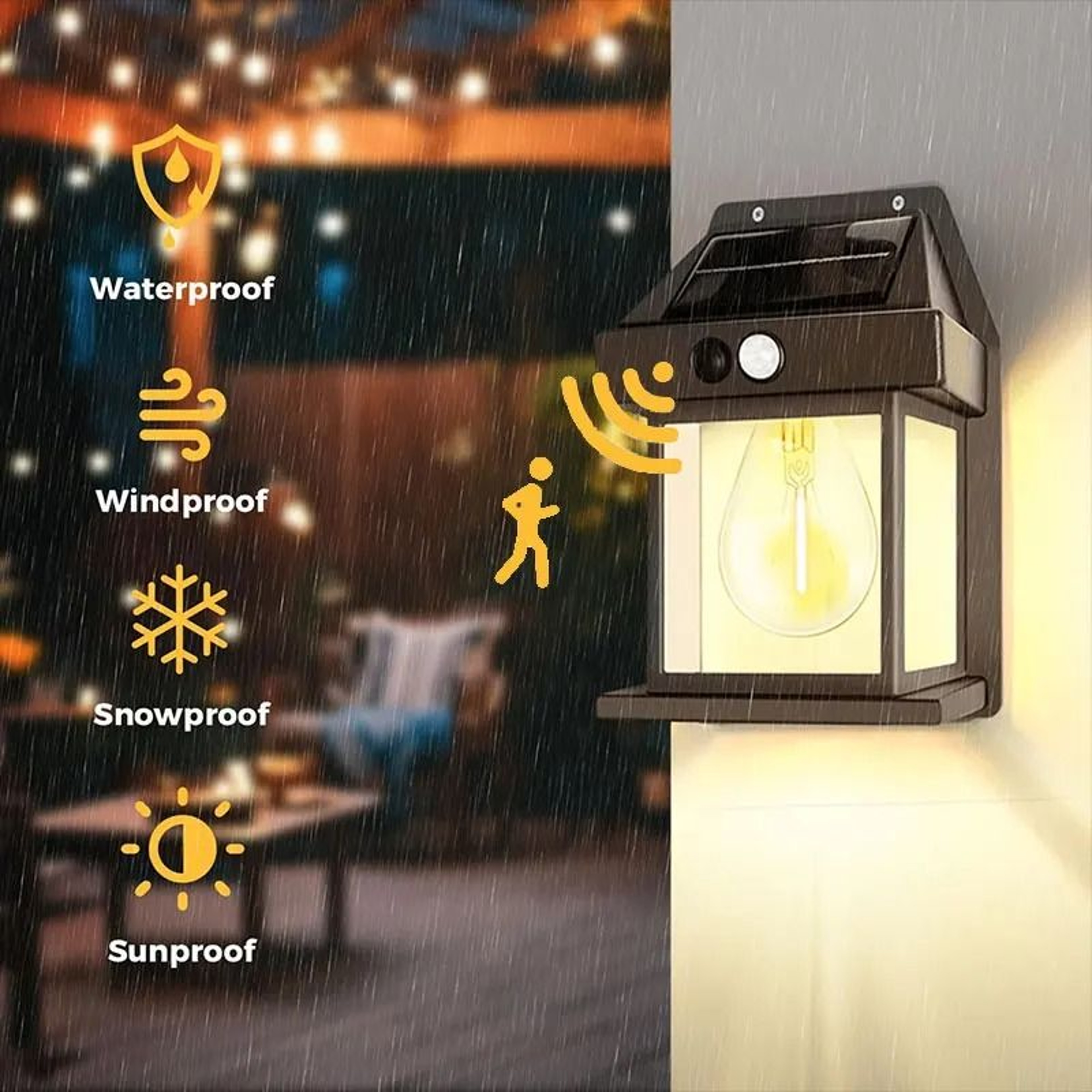 Solar Motion Sensor Wall Light For Outdoor Patio And Garage Safety 3