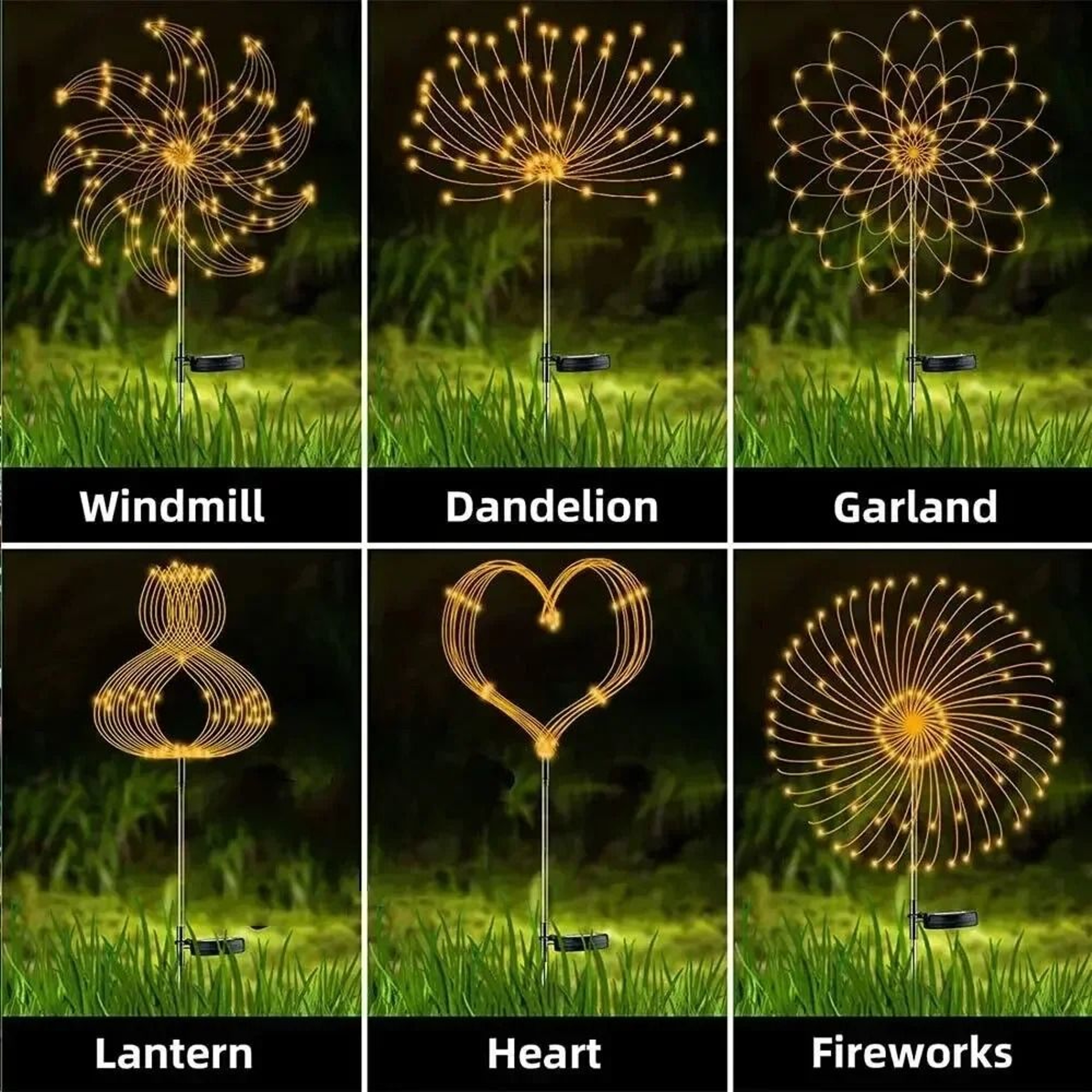 Solar Dandelion Firework Lights For Waterproof Garden And Lawn Decor 2