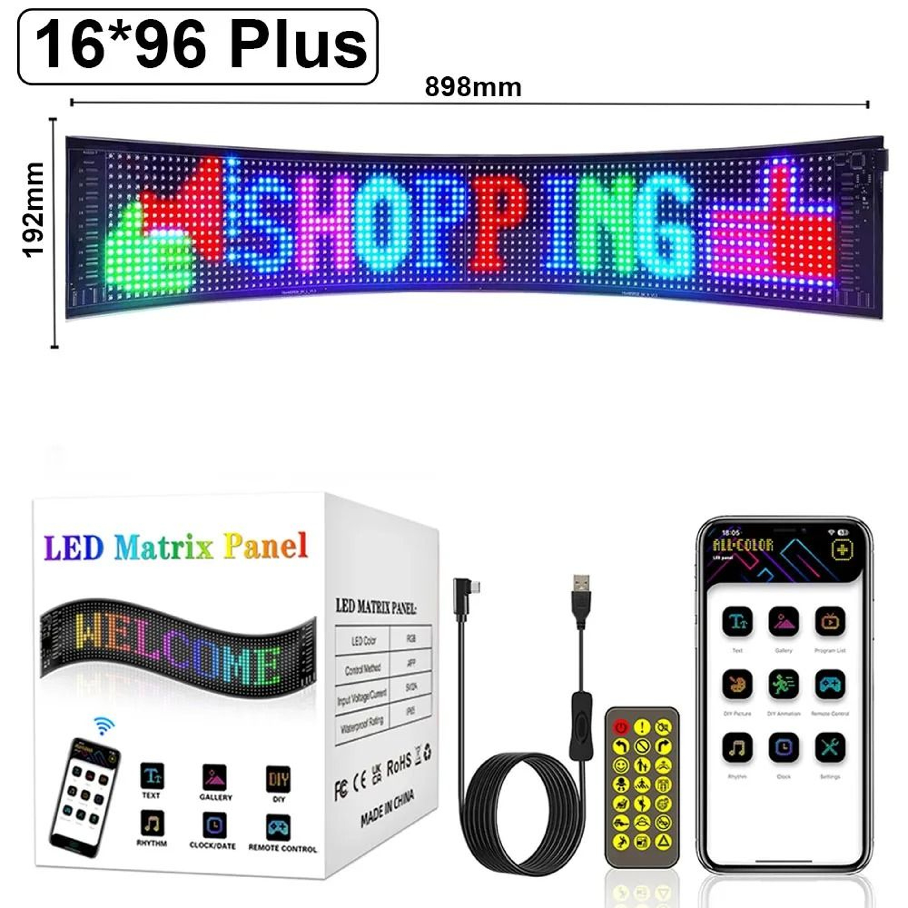 Bluetooth LED Scrolling Sign For Custom Text And GIF Display 3