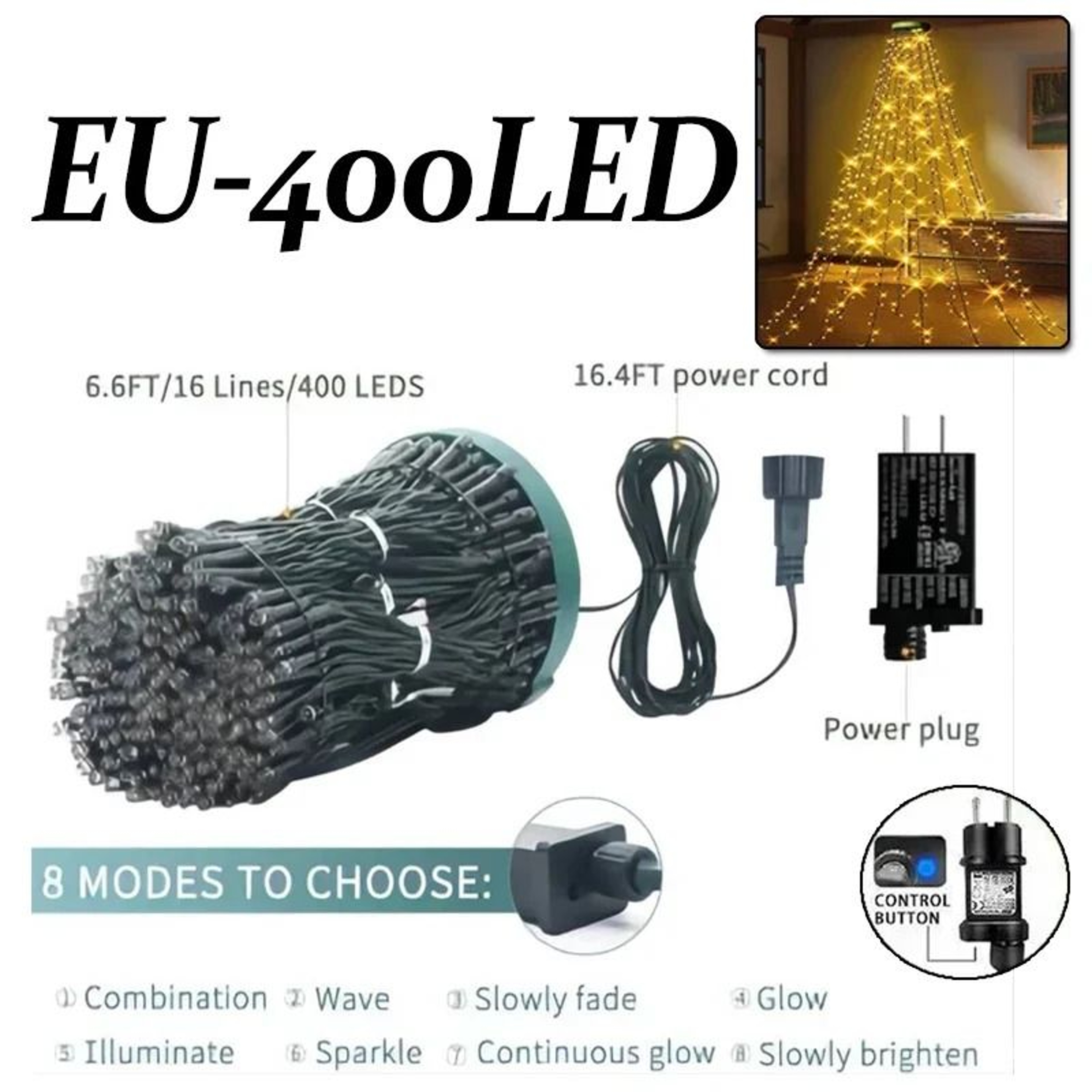 400 LED Christmas Tree Topper Star Waterfall Lights 1