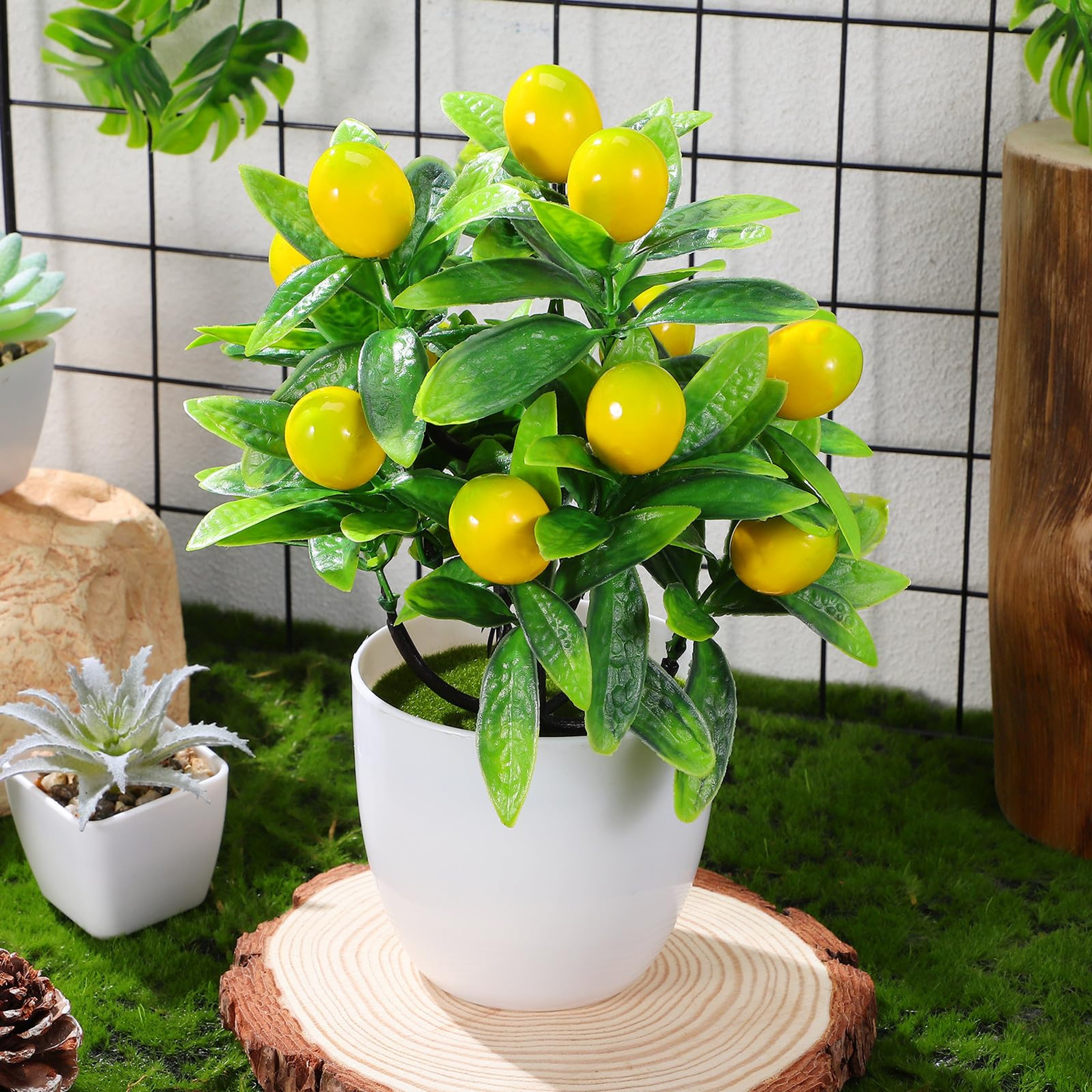 Artificial Lemon Tree Potted Plant For Home Garden Balcony Decor 2