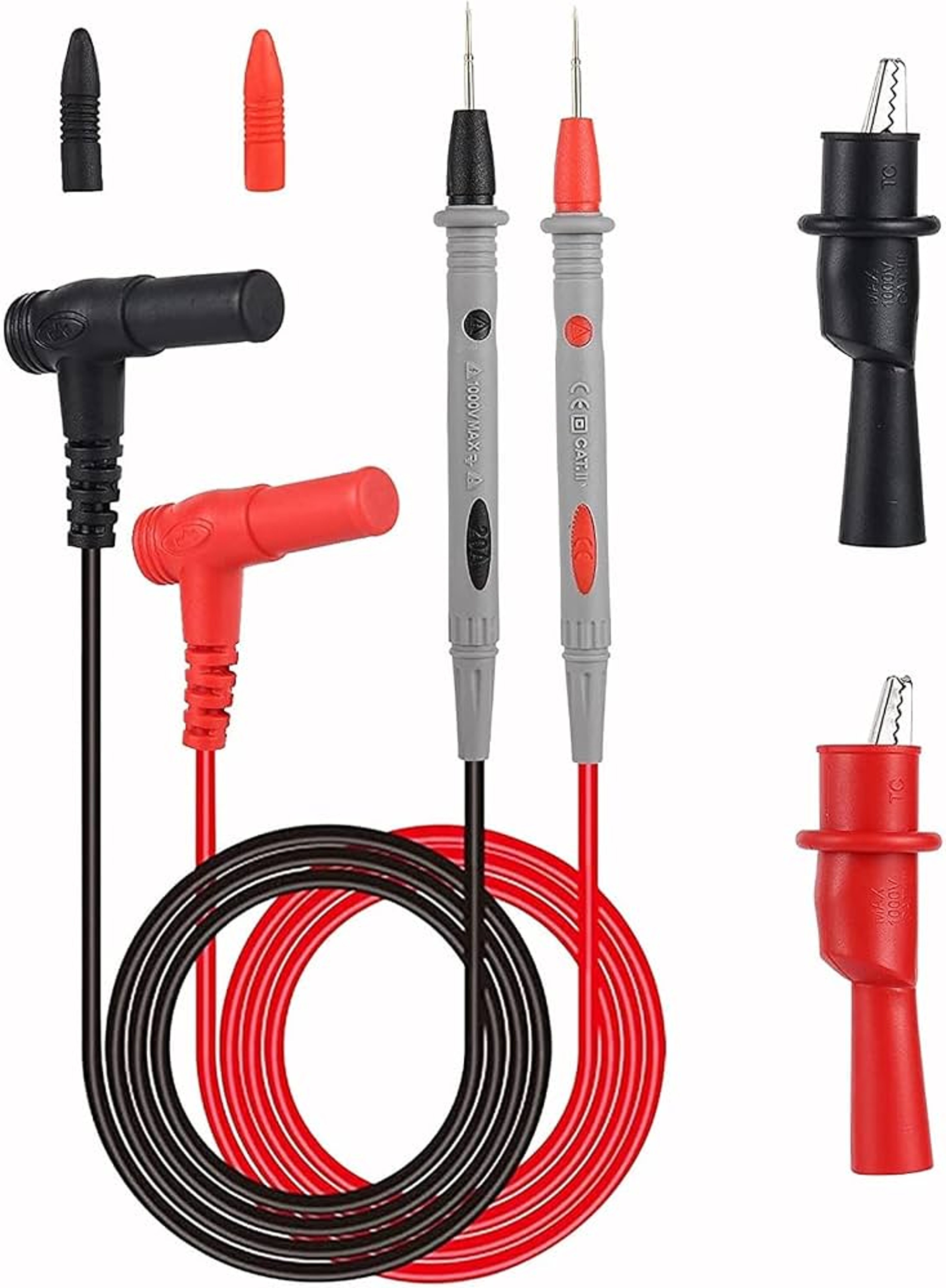 2 Piece Multimeter Test Clip Clamp Set Red And Black 10A 1000V 4