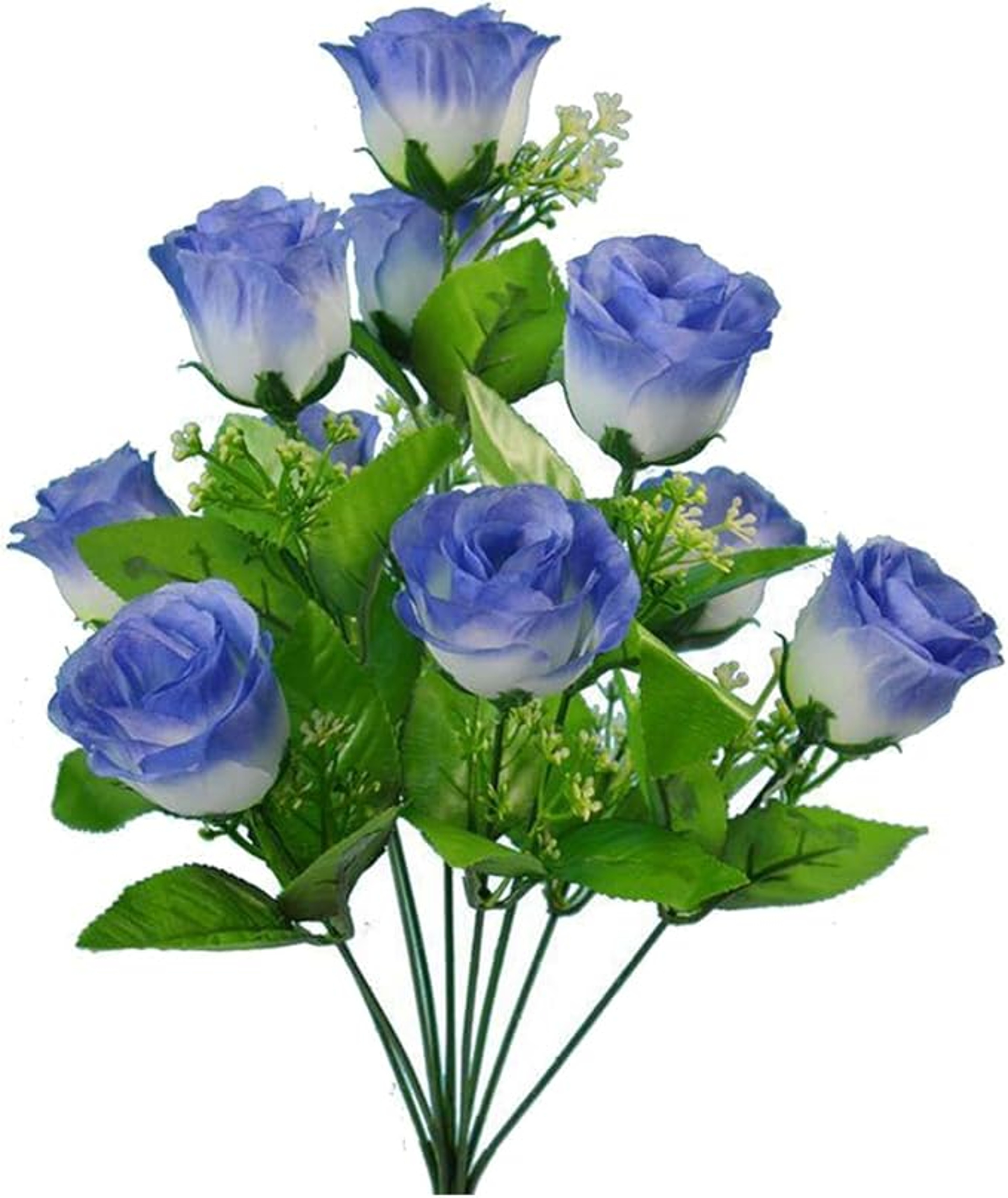 10 Head Artificial Silk Rose Bud Bunch For Wedding And Home Decor 4