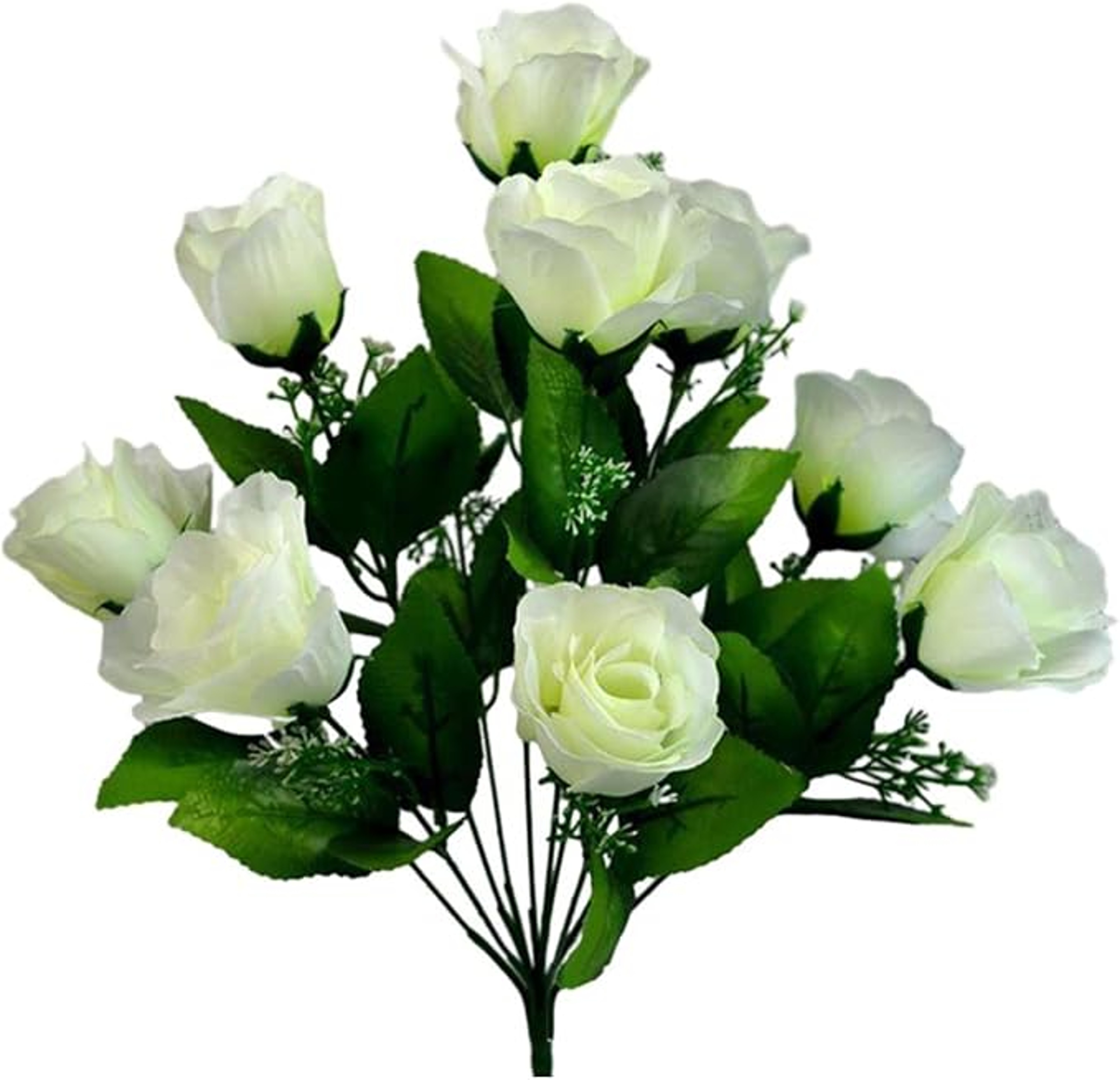 10 Head Artificial Silk Rose Bud Bunch For Wedding And Home Decor 2