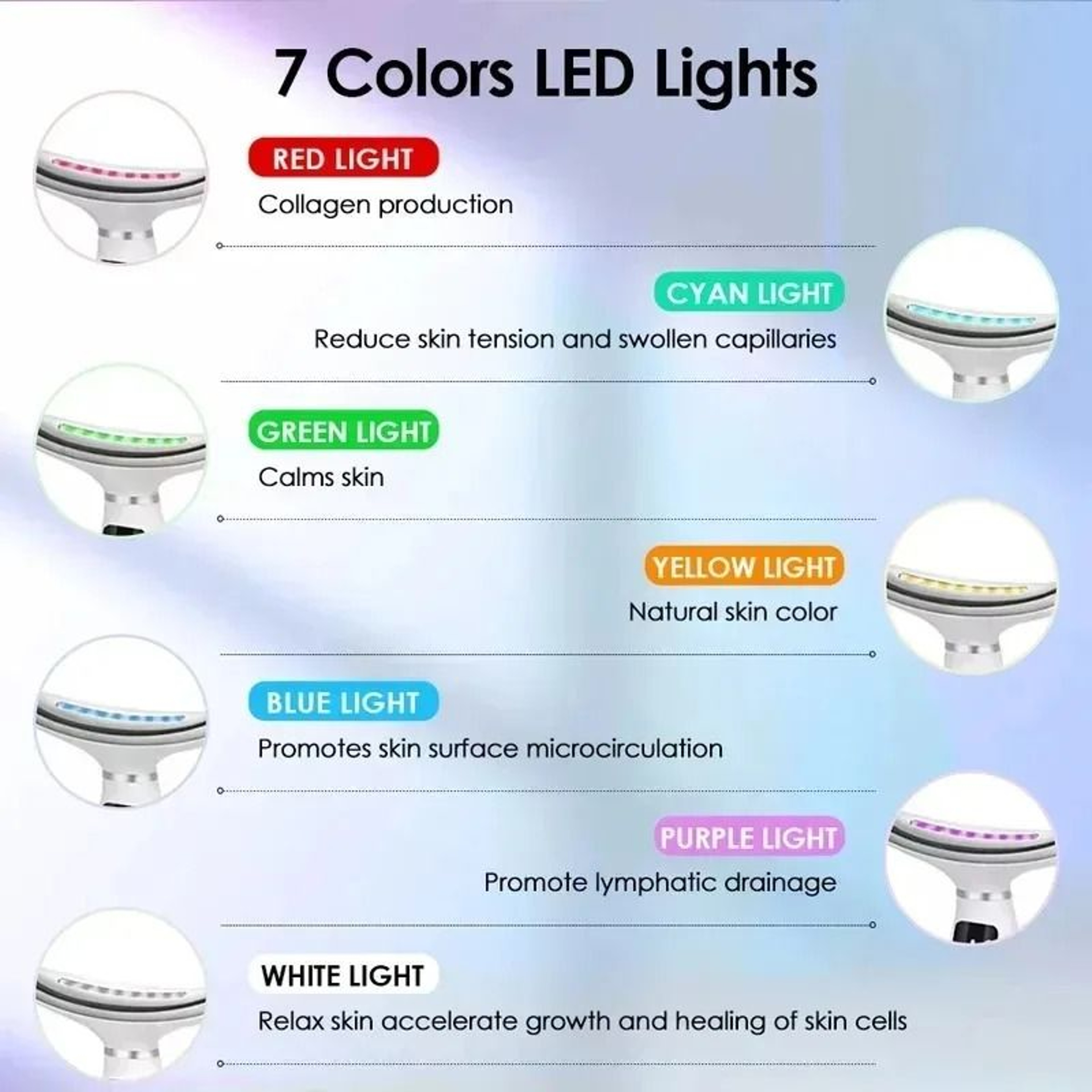 LED Light Therapy Face Massager With 7 Colors And Neck Care 6