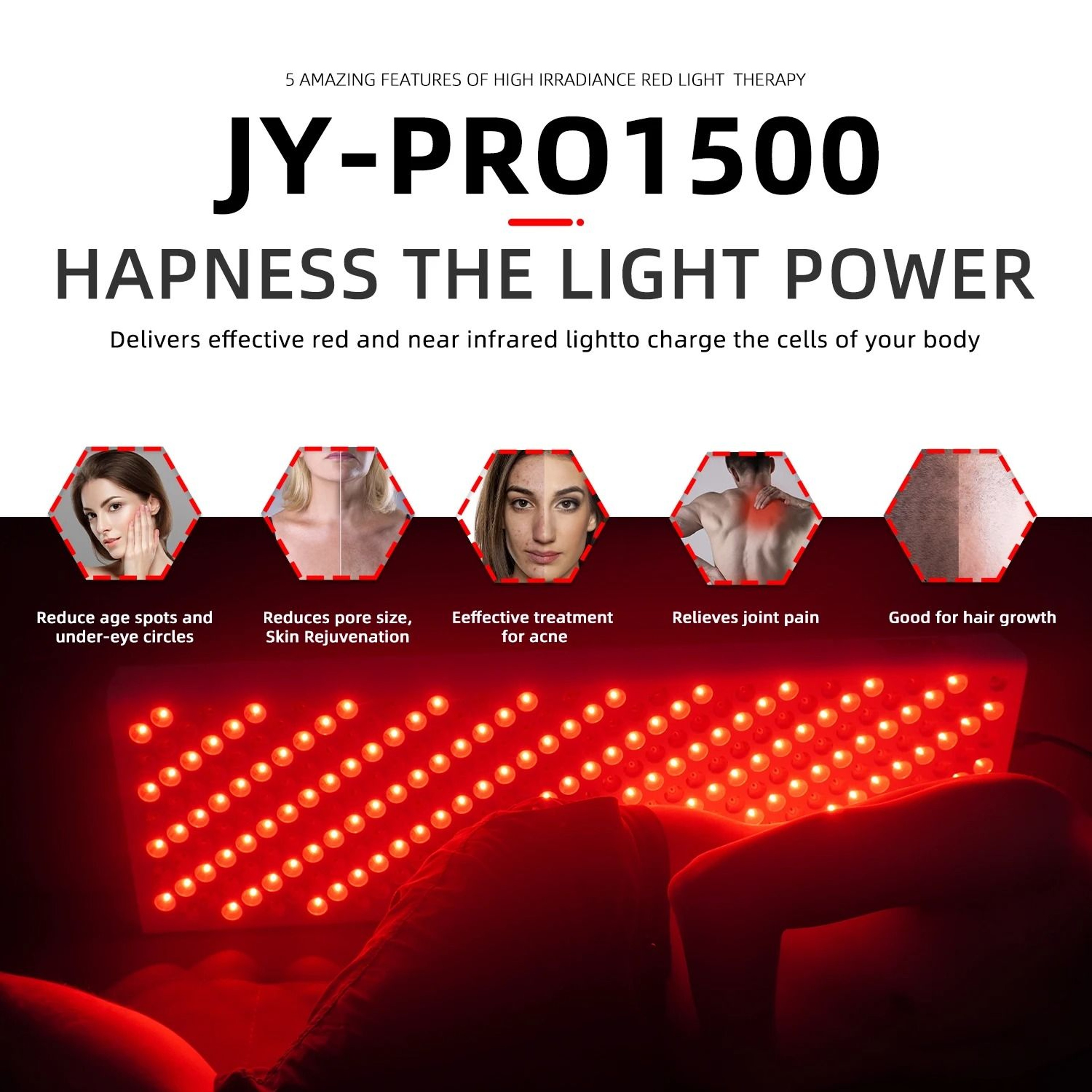 Red Light Therapy Panel Near Infrared LED Lamp For Face And Body 10