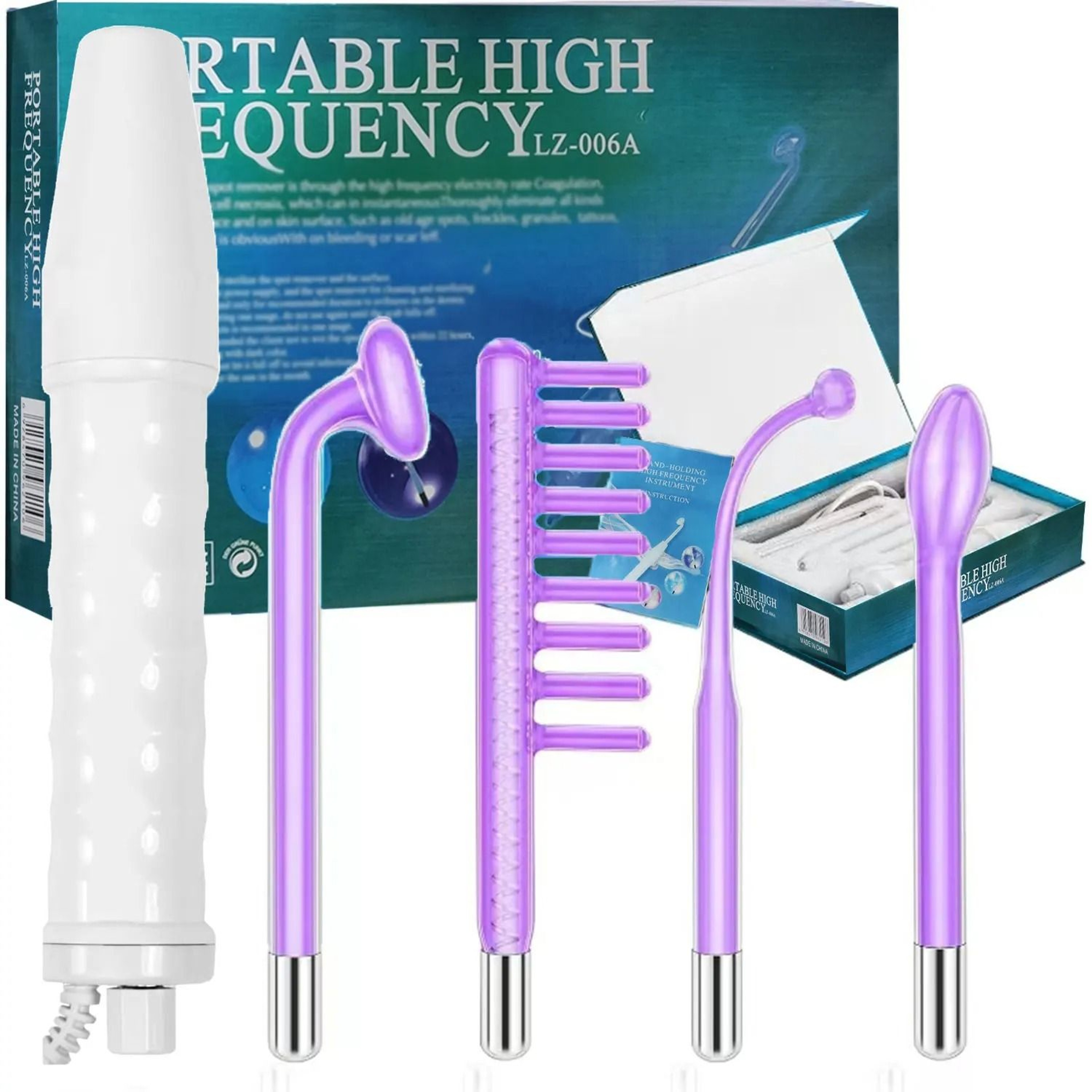 High Frequency Facial Wand 4 In 1 Skin Care Massager Kit 7