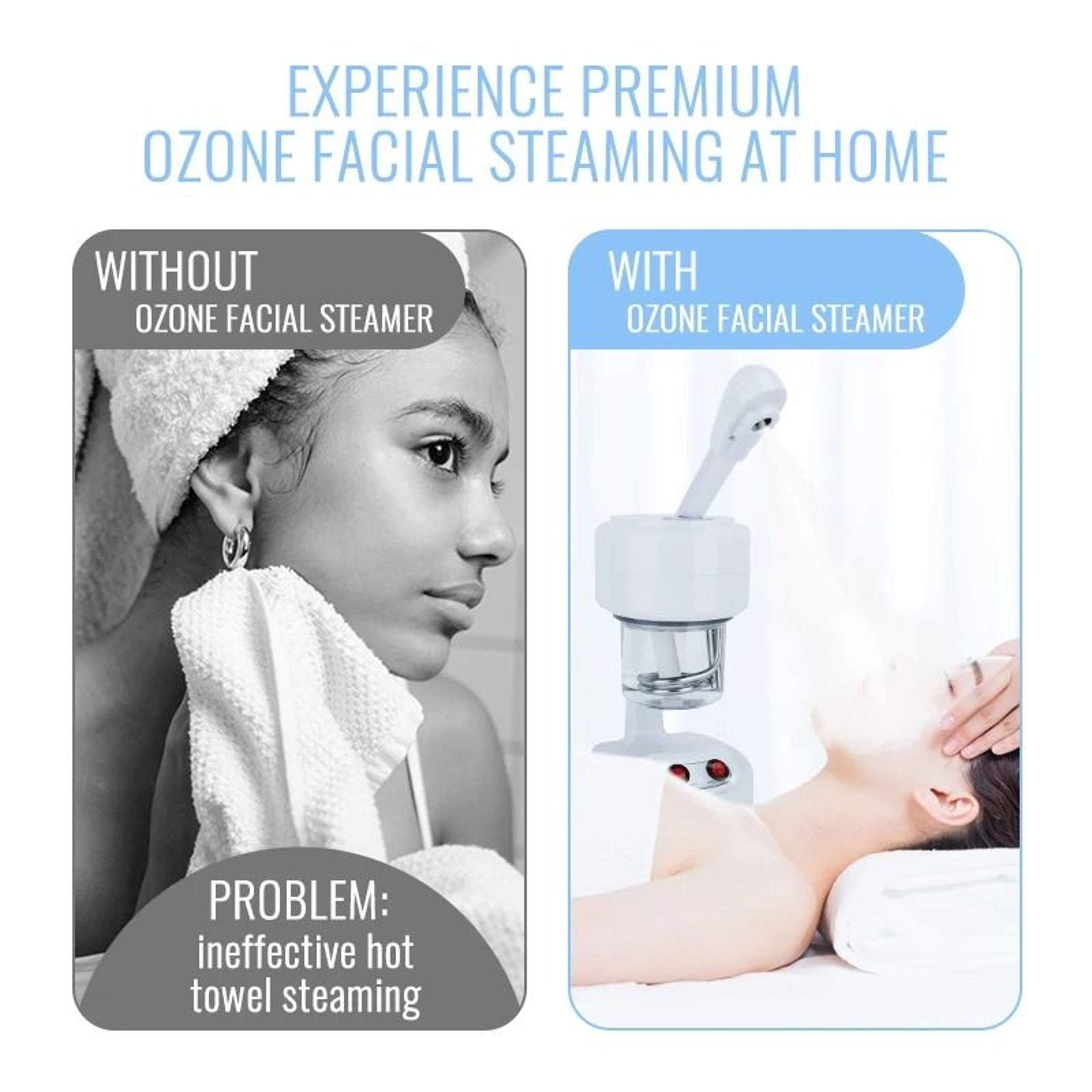 Ozone Facial Steamer Ionic Warm Mist Face Steamer For Home Skin Care 3