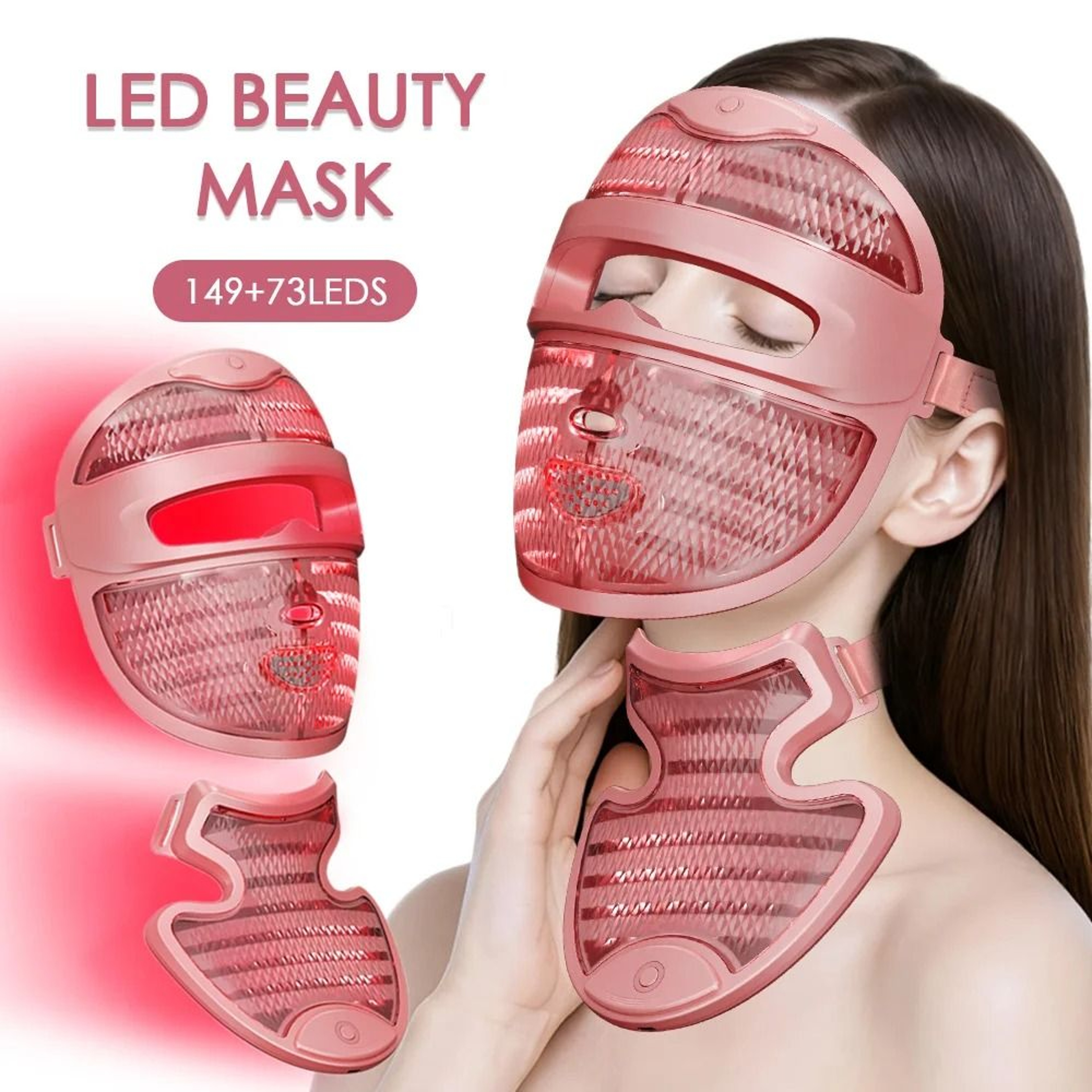 LED Face And Neck Mask With 7 Color Red Light Therapy 0