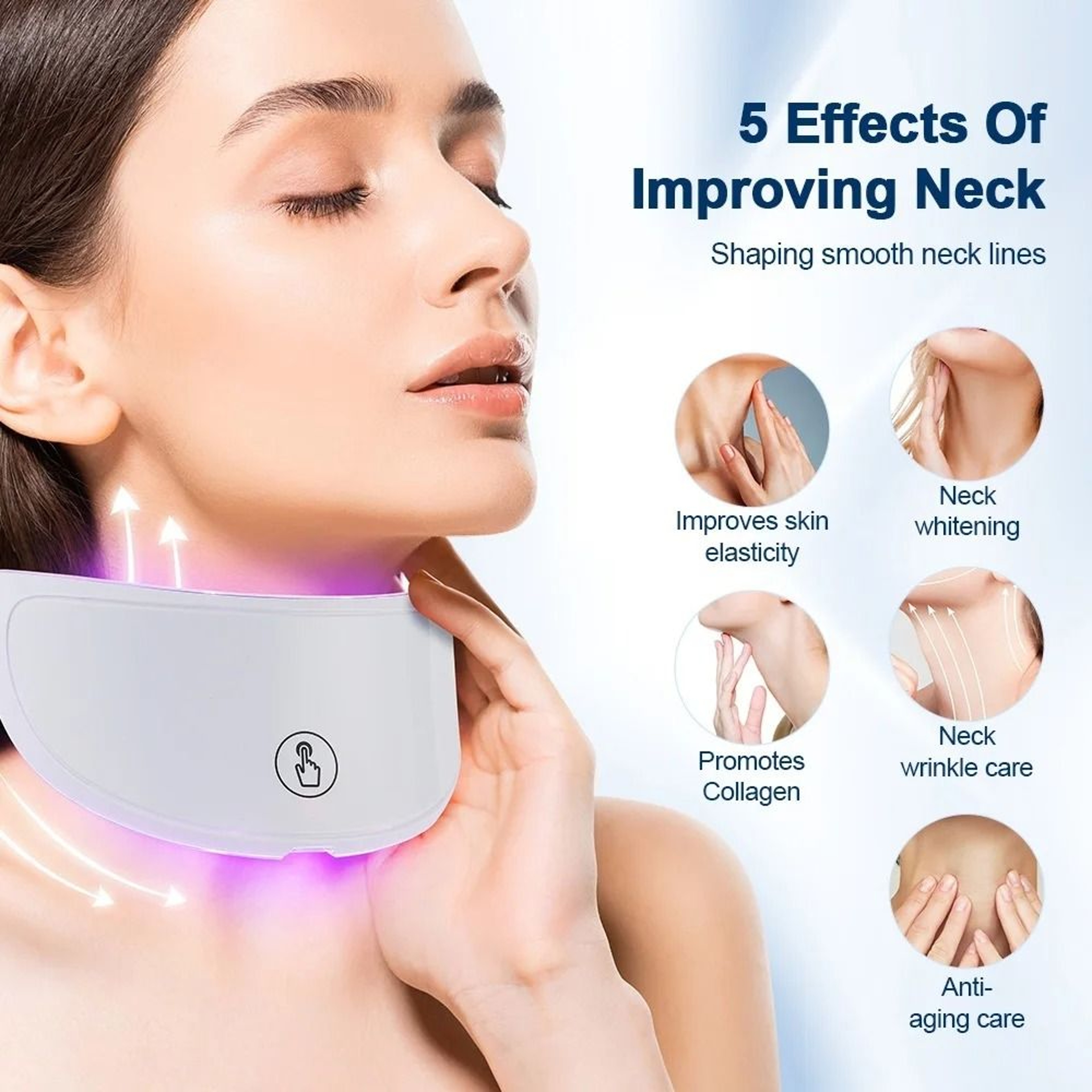 LED Neck Mask 7 Color Photon Red Light Therapy For Skin Tightening 5