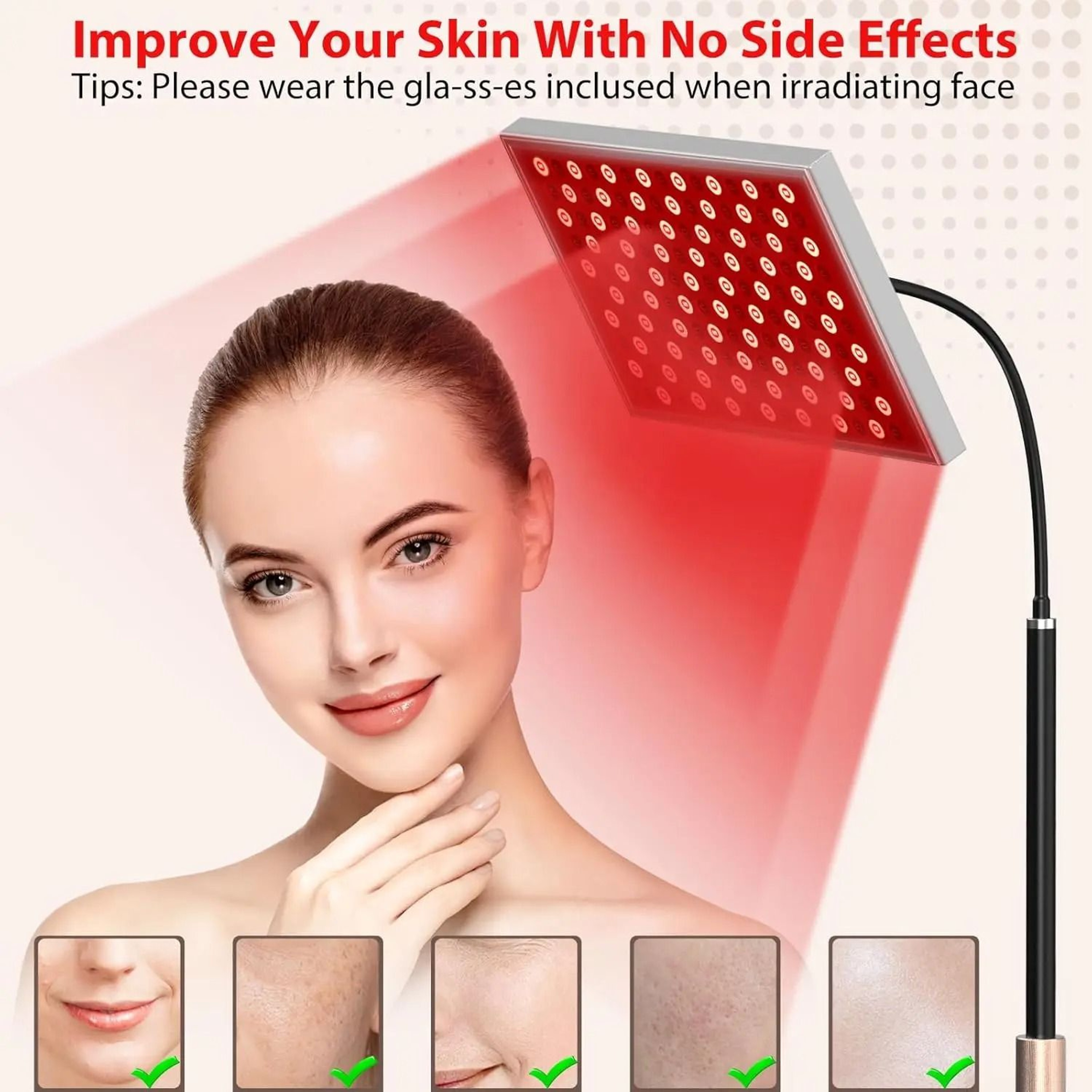 Red Light Therapy Lamp 660 850 Nm LED Panel With Stand 6