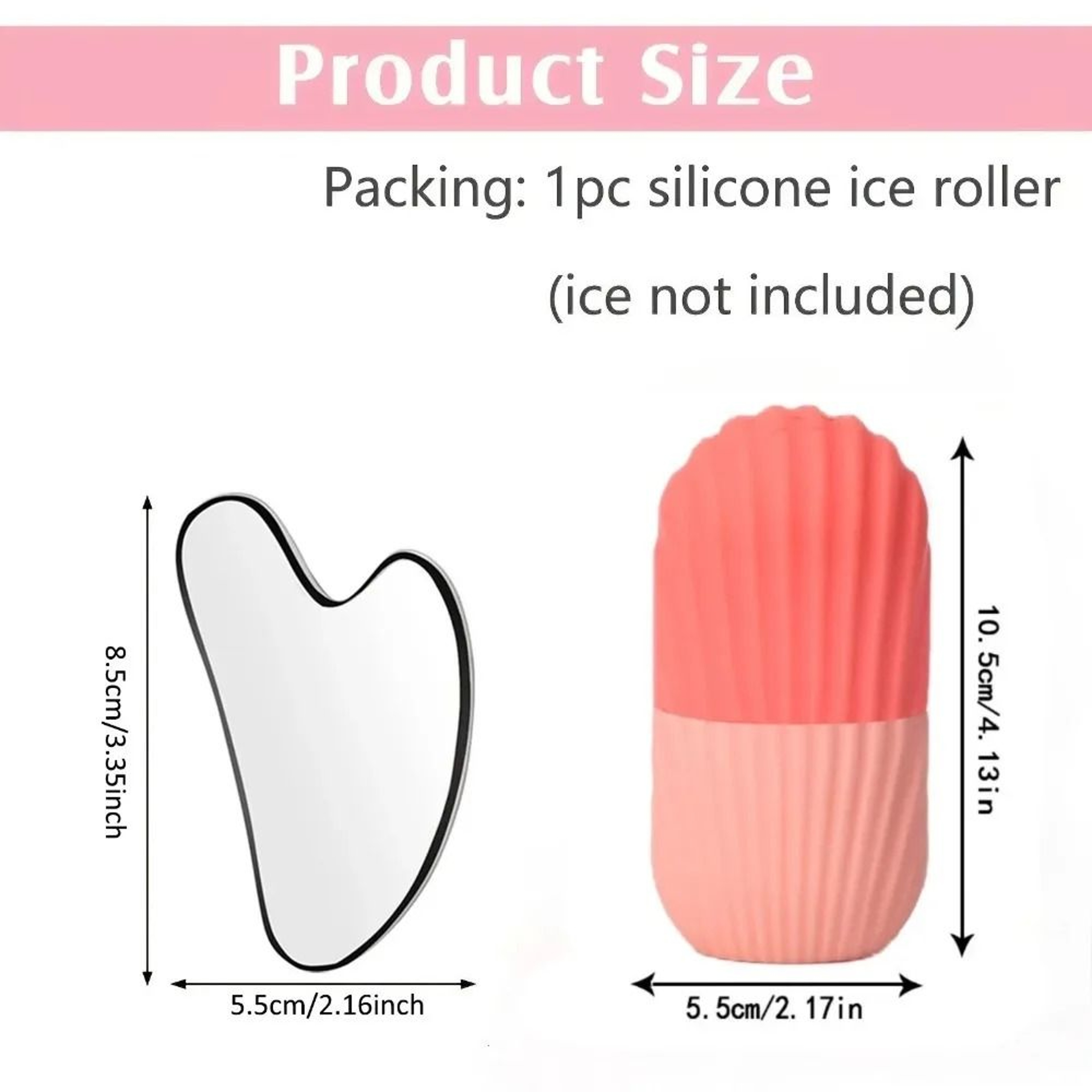 Ice Face Roller And Stainless Steel Gua Sha Massage Set 6