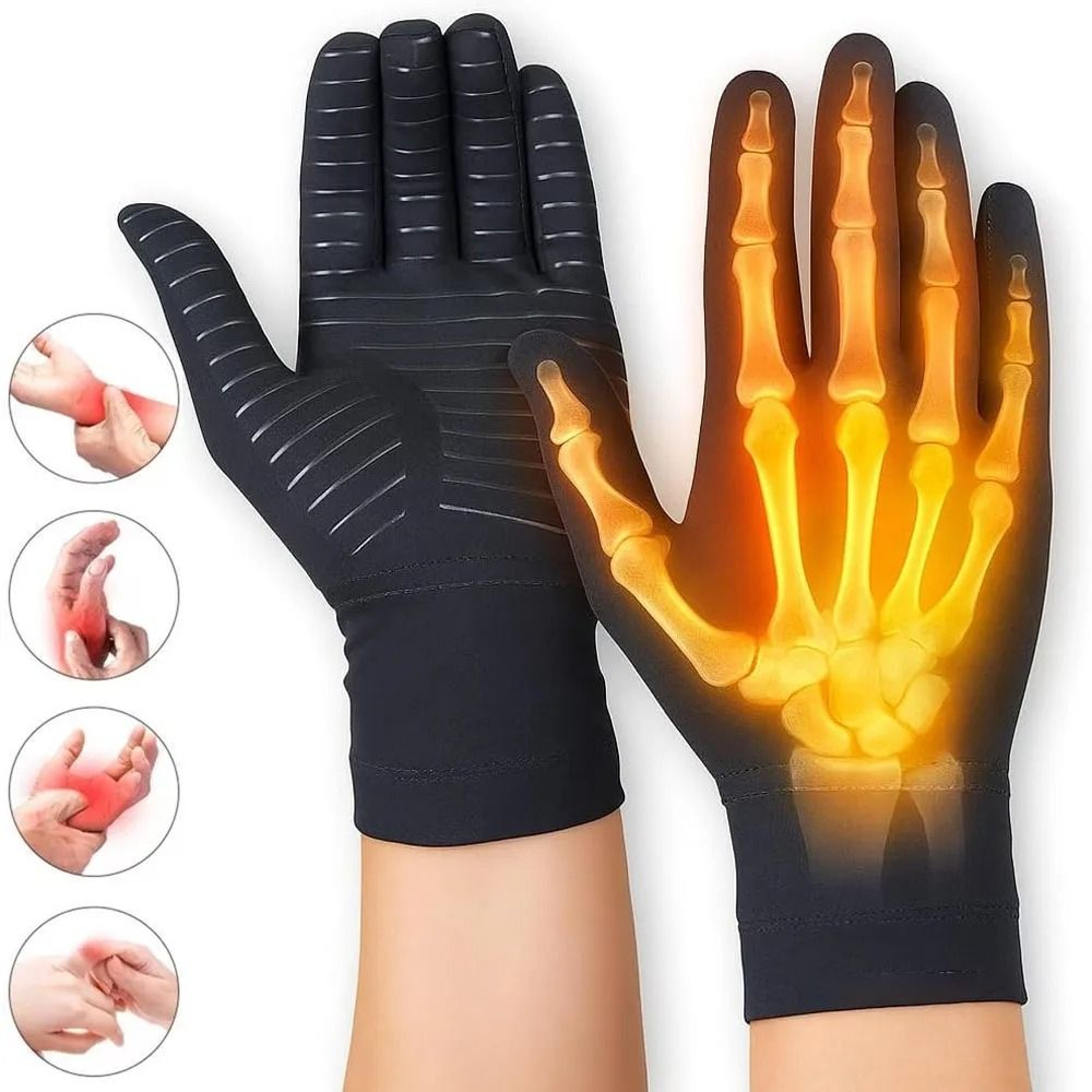 CopperFlex Full Finger Compression Gloves For Comfortable Everyday Hand Support 10