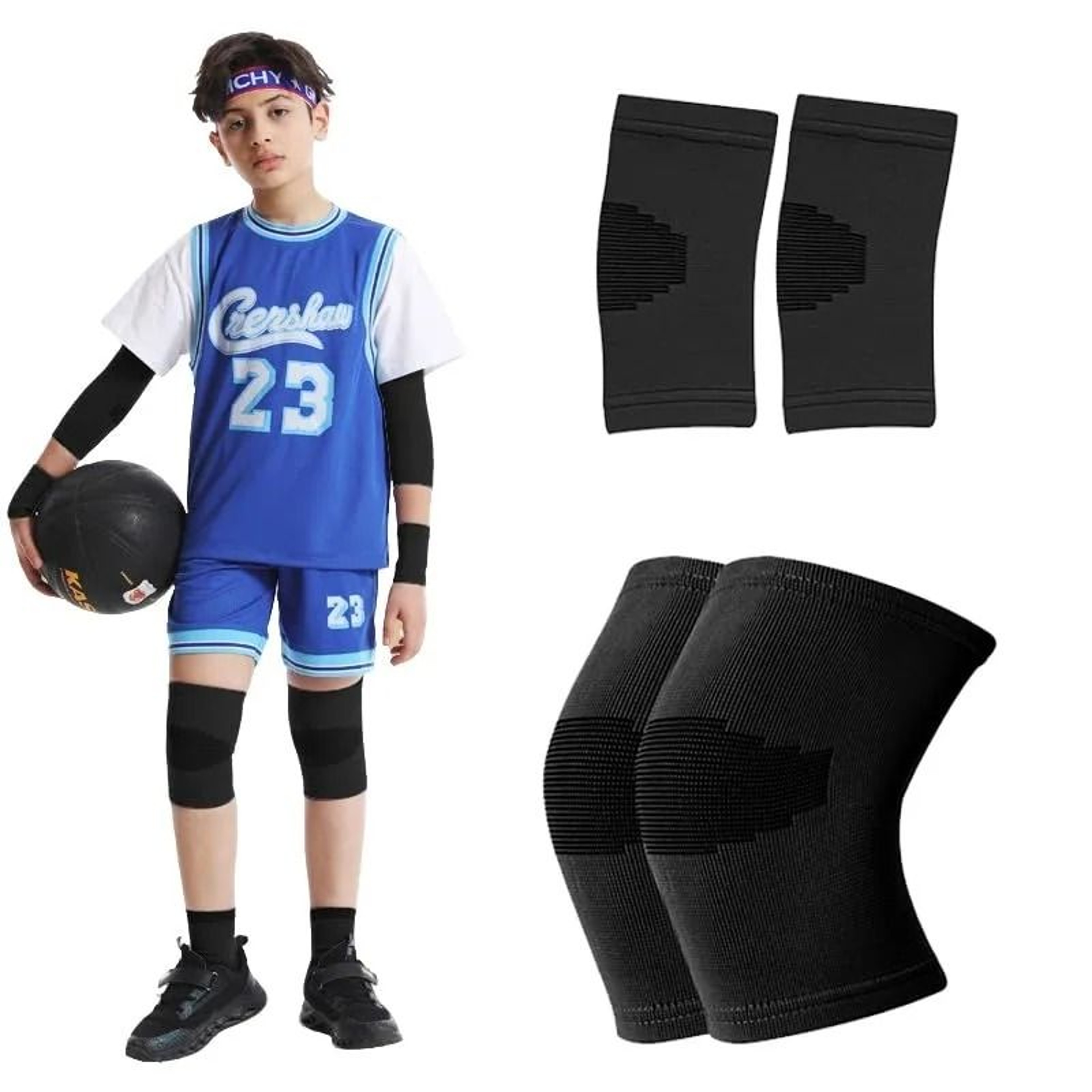 Kids Elbow And Knee Compression Sleeves For Sports 0