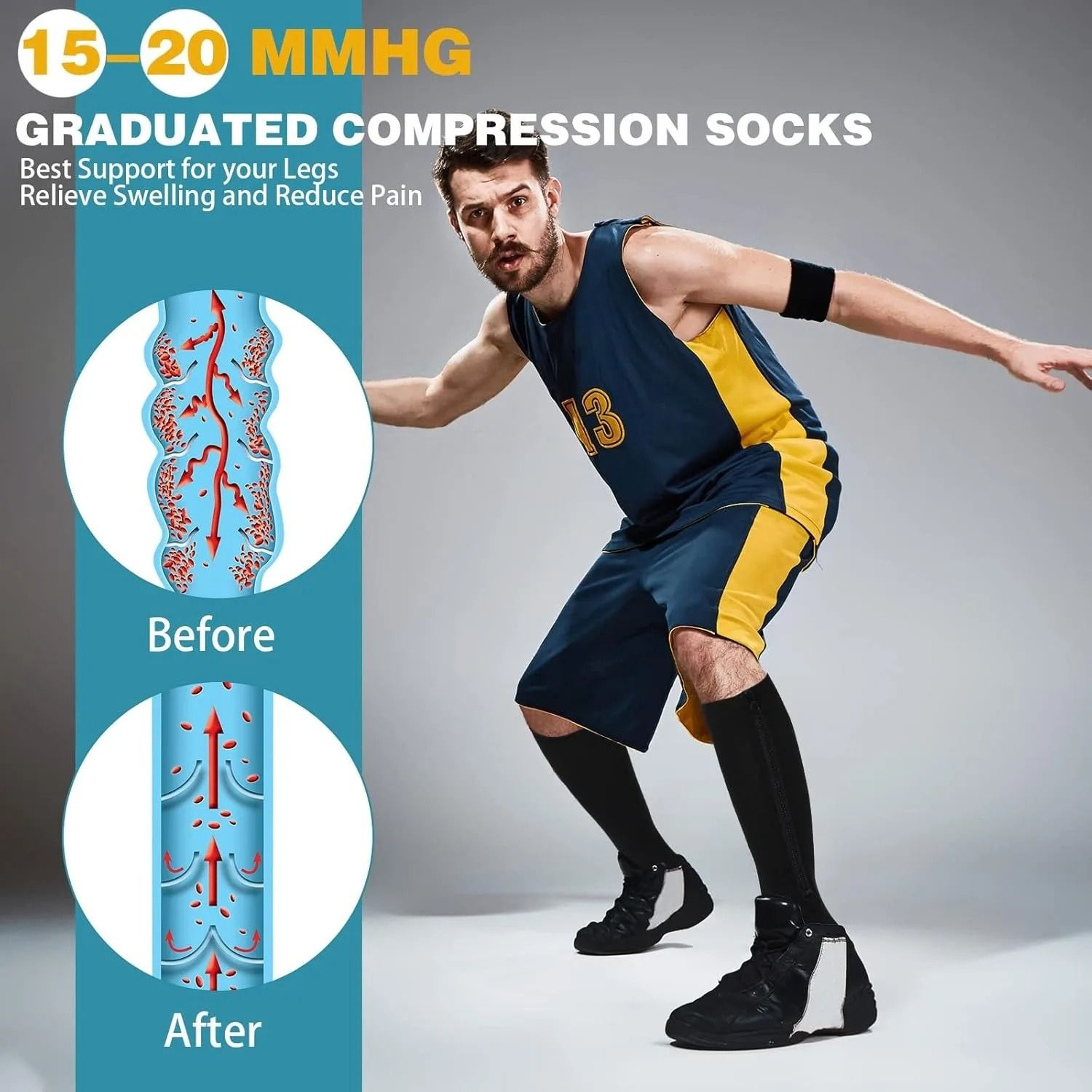Open Toe Zipper Compression Socks For Travel And Sports 8
