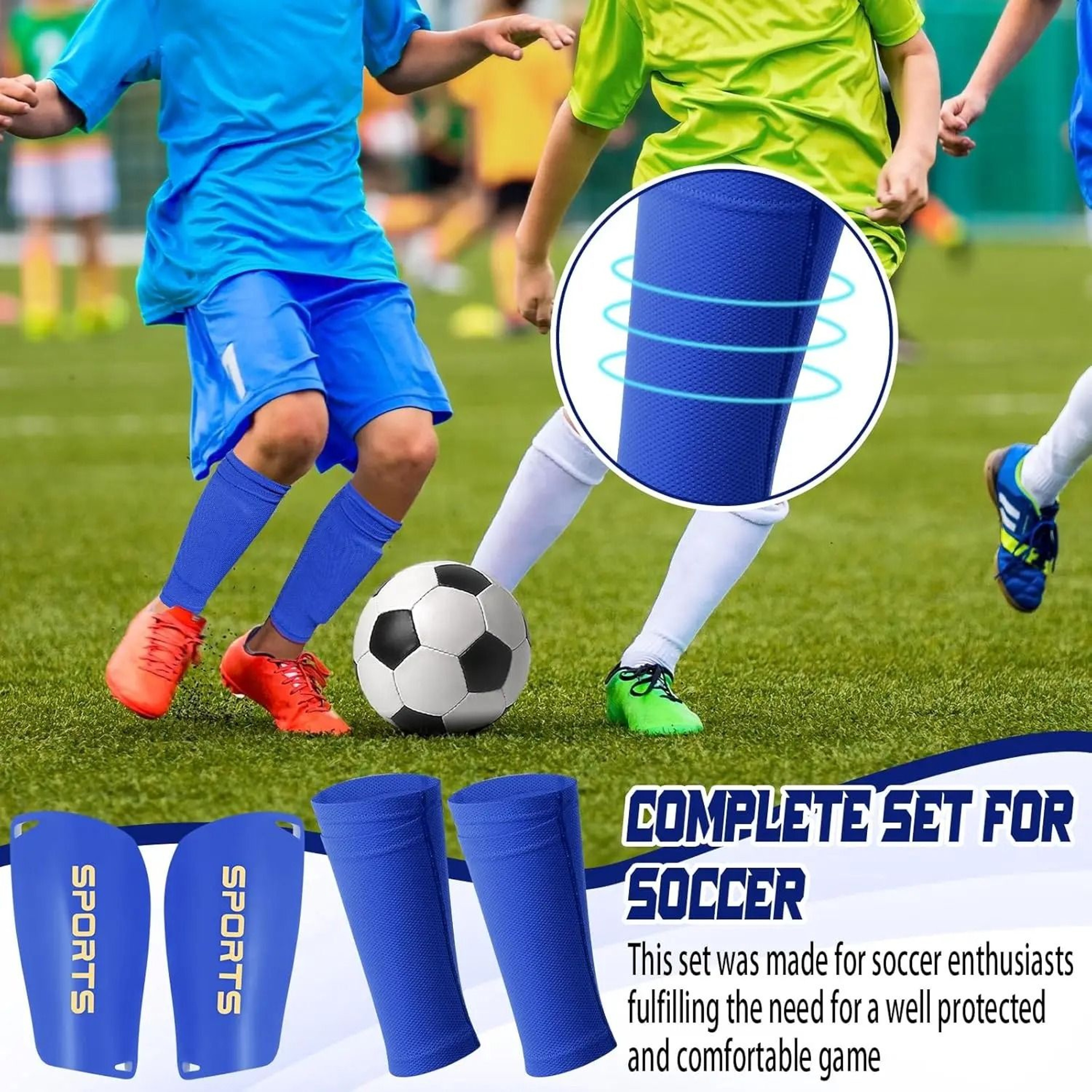 ProShield Soccer Shin Guards With Sleeves 13